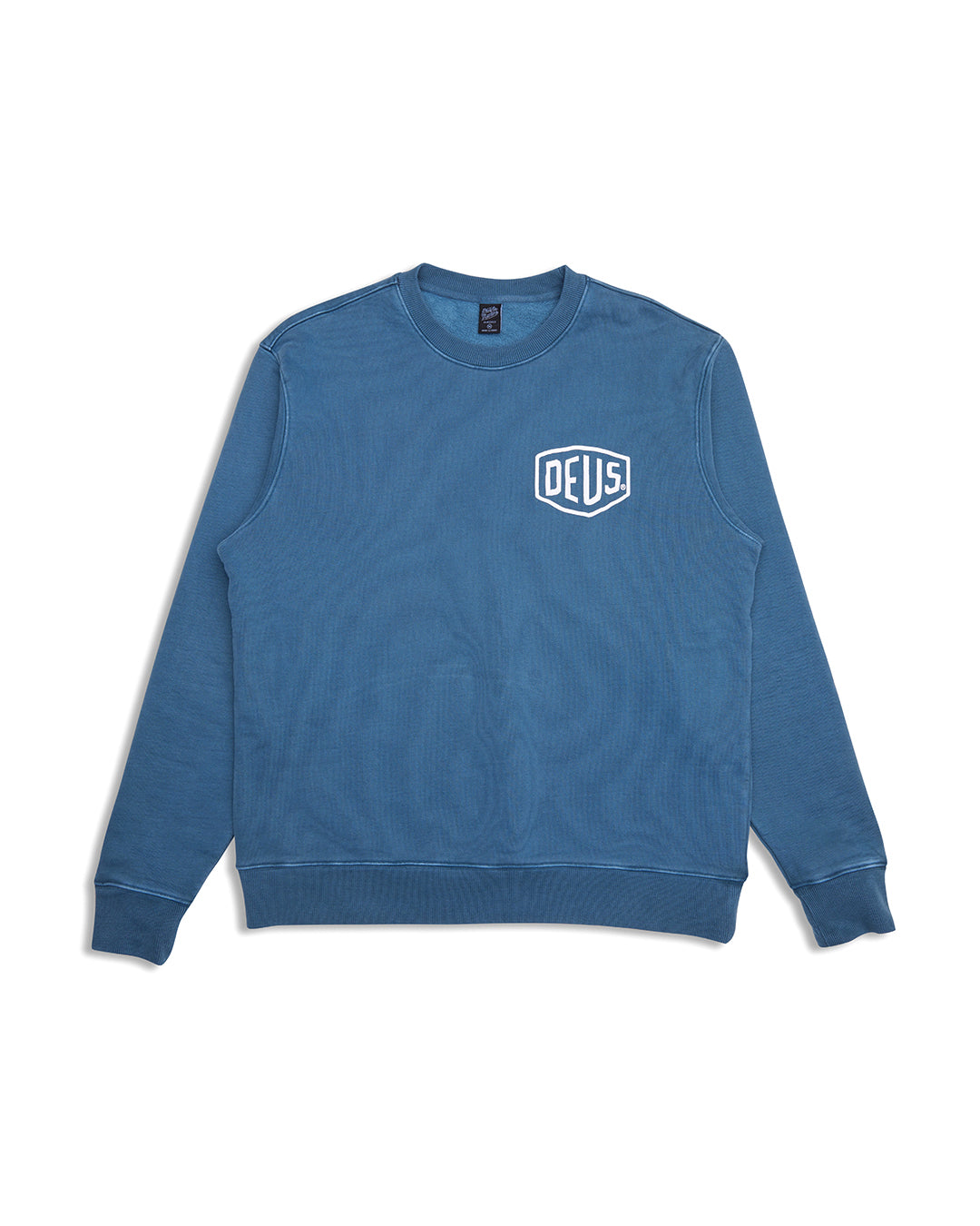 Deus - Garment Dyed Shield Crew - Atlantic Deep