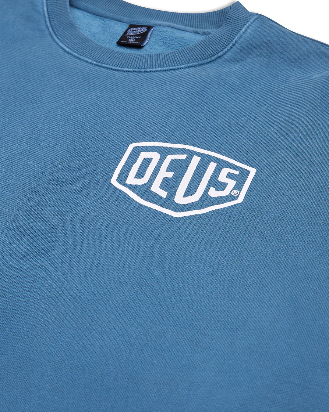 Deus - Garment Dyed Shield Crew - Atlantic Deep