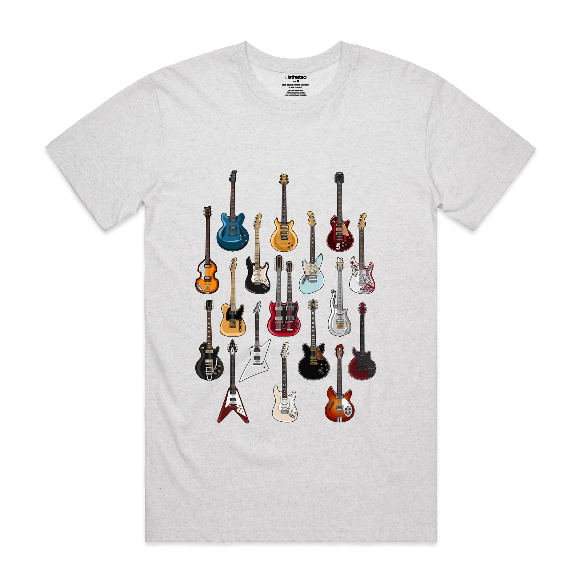 Isthatso - Famous Guitars SS Tee - White Marle
