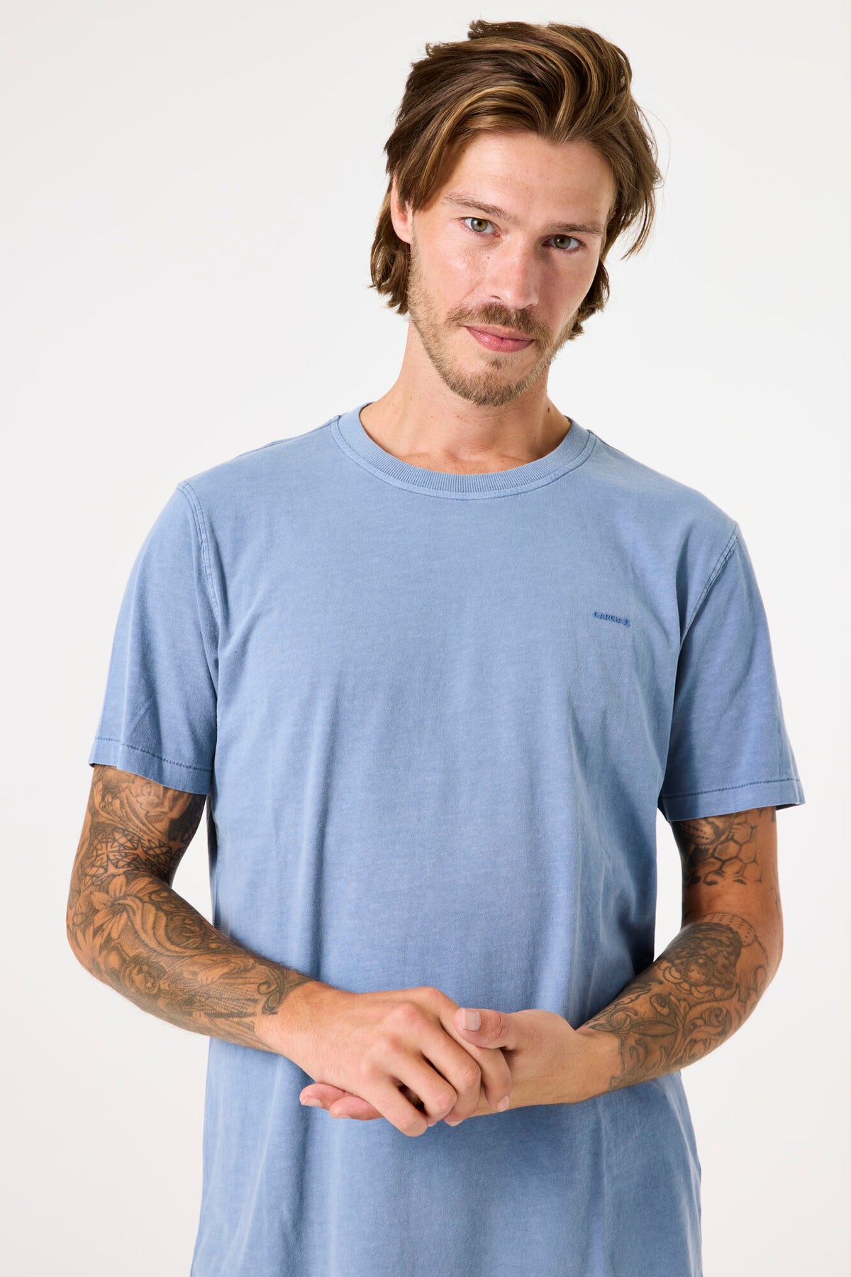 Garcia - Plain Logo Tee - Stone Blue