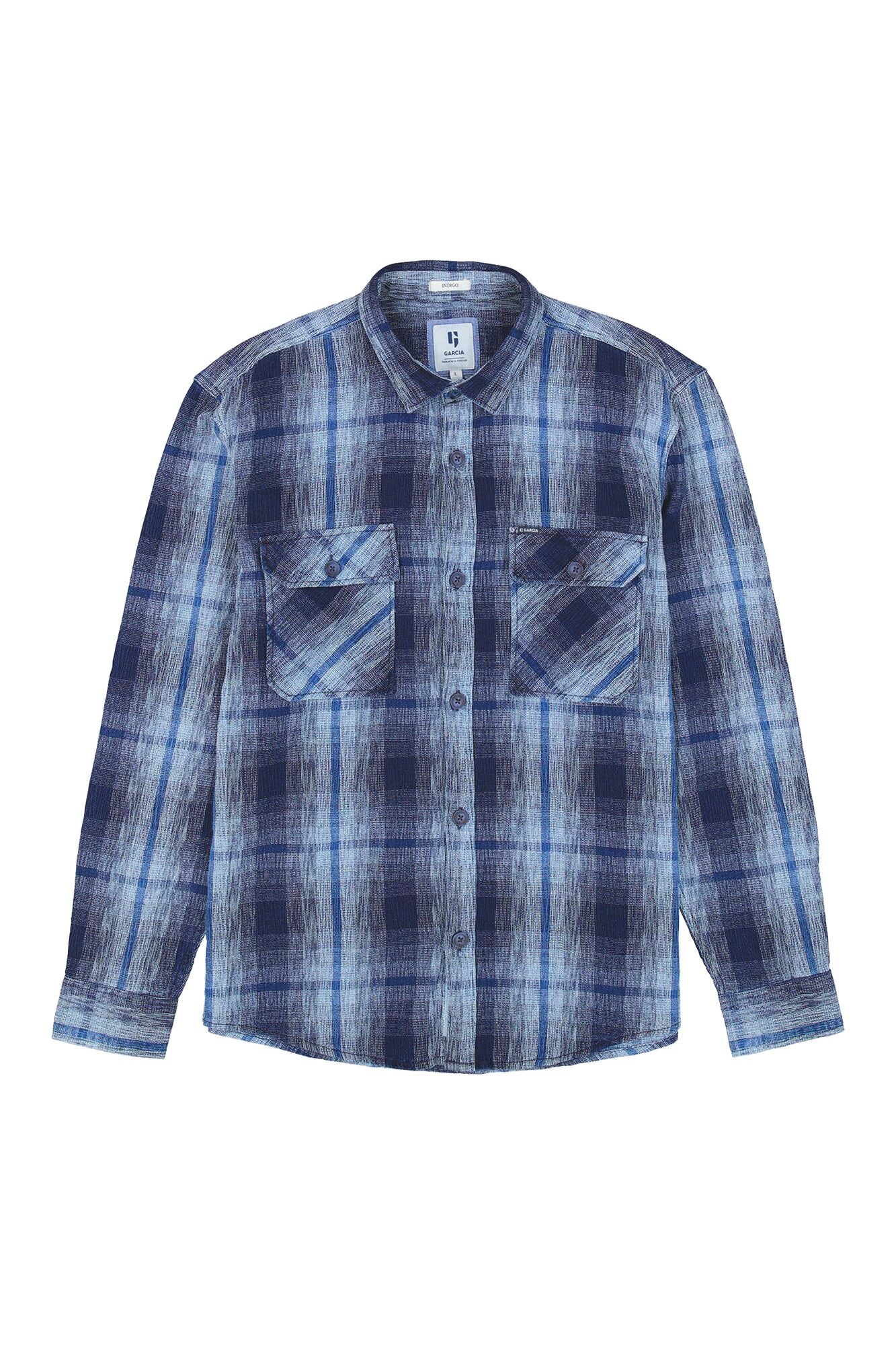 Garcia - Textured Check LS Shirt - Indigo
