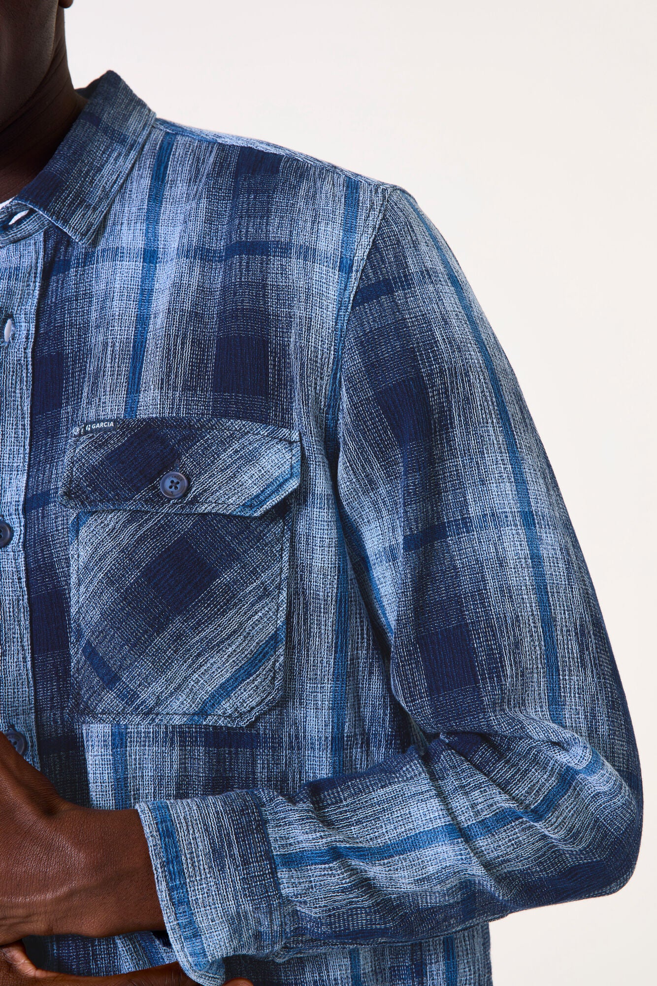 Garcia - Textured Check LS Shirt - Indigo