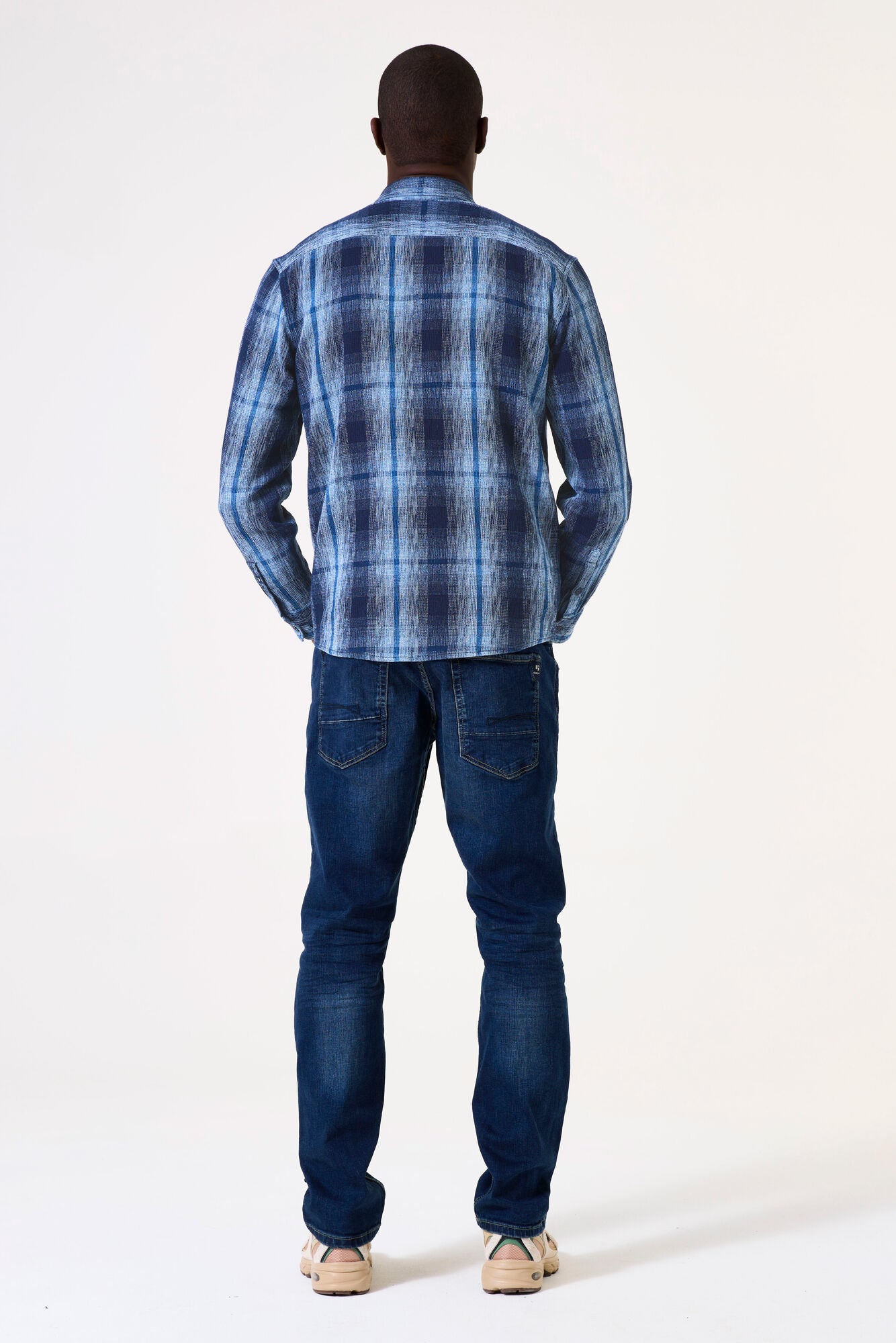 Garcia - Textured Check LS Shirt - Indigo