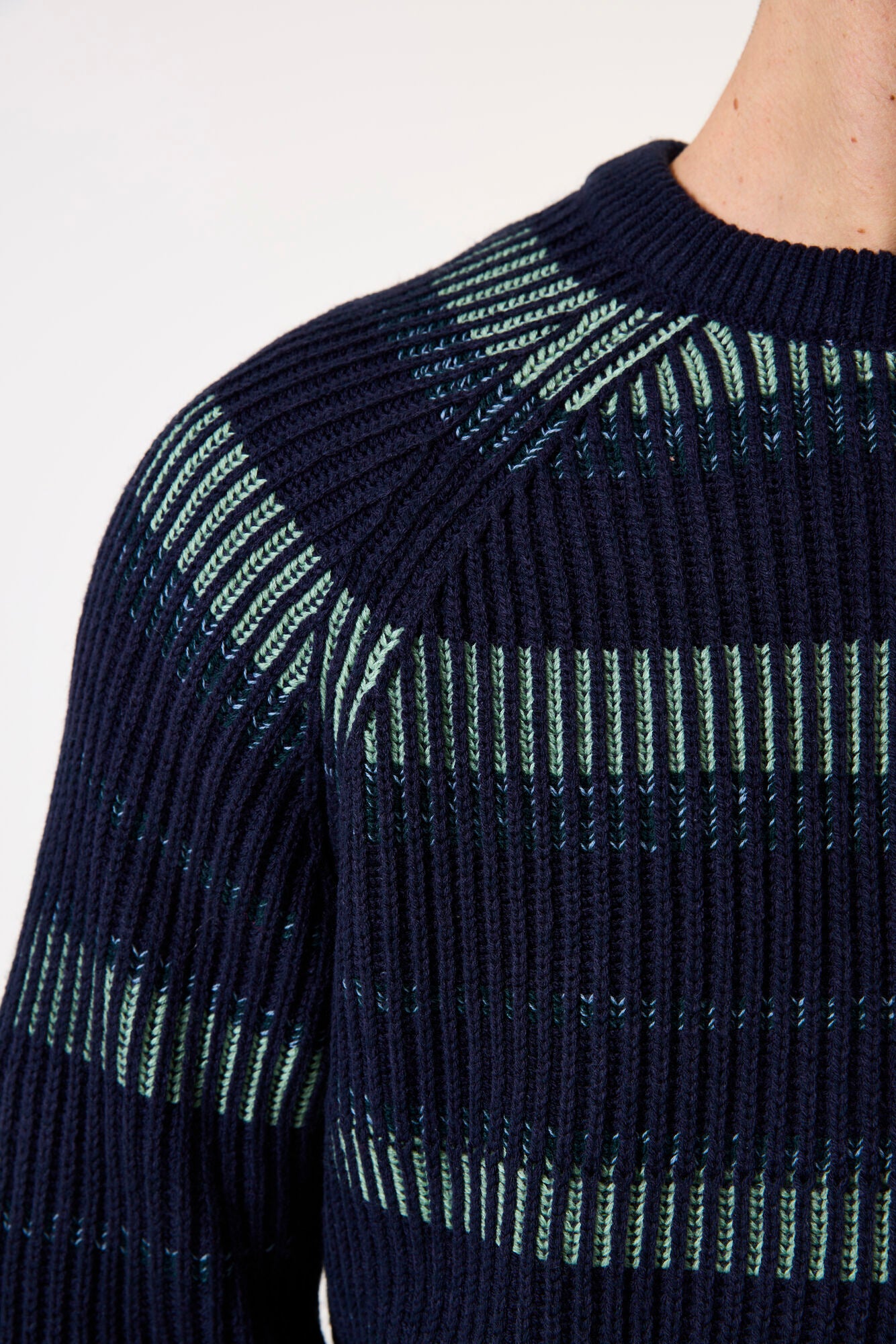 Garcia - Ribbed Stripe Knit Pullover - Deep Ink