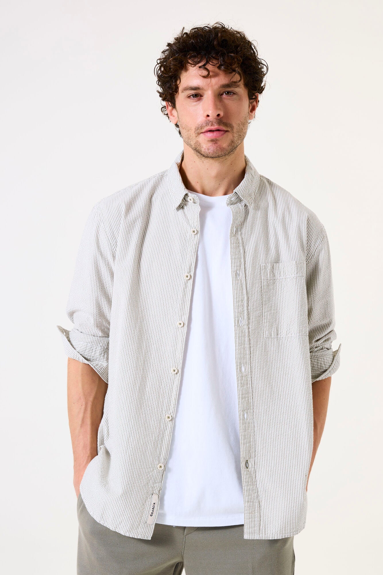 Garcia - Striped LS Shirt - Vetiver