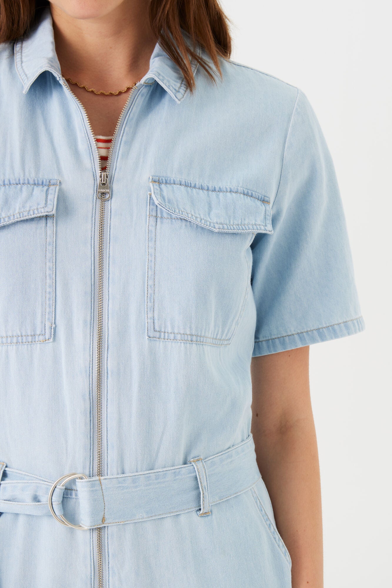 Garcia - Denim SS Jumpsuit - Morning Blue