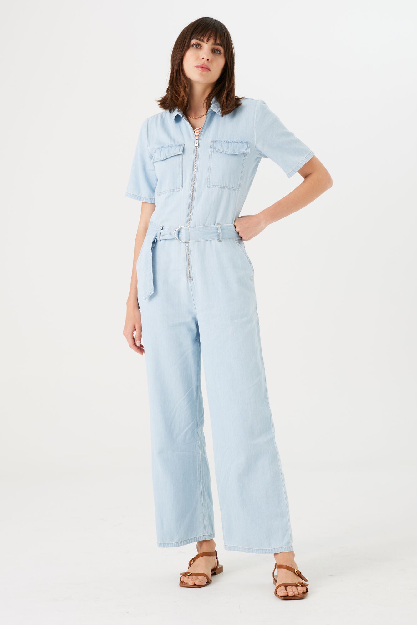 Garcia - Denim SS Jumpsuit - Morning Blue