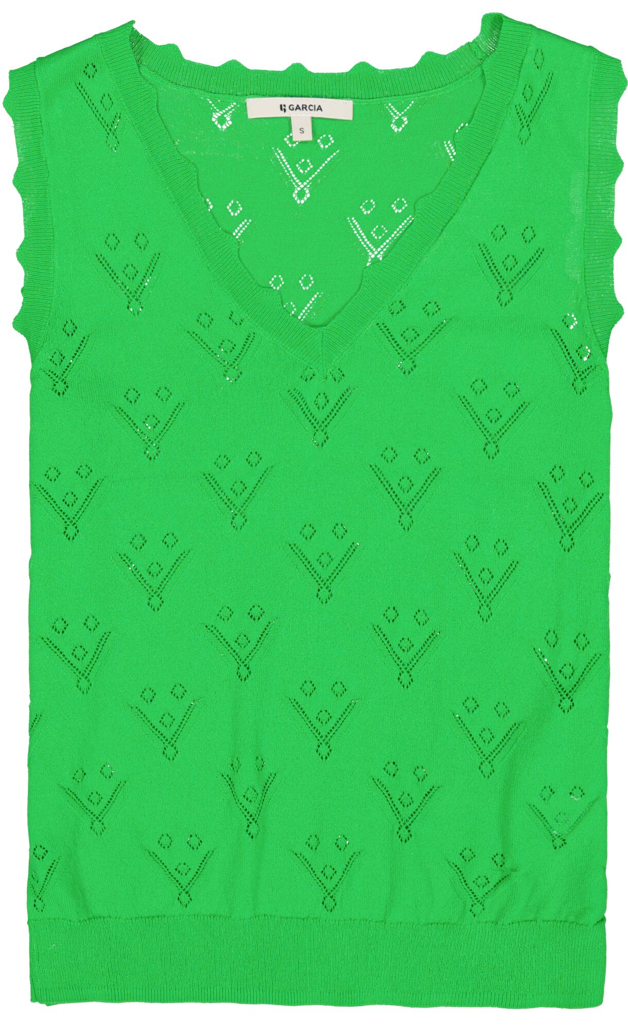 Garcia - Pointelle Sleeveless Top - Festive Green