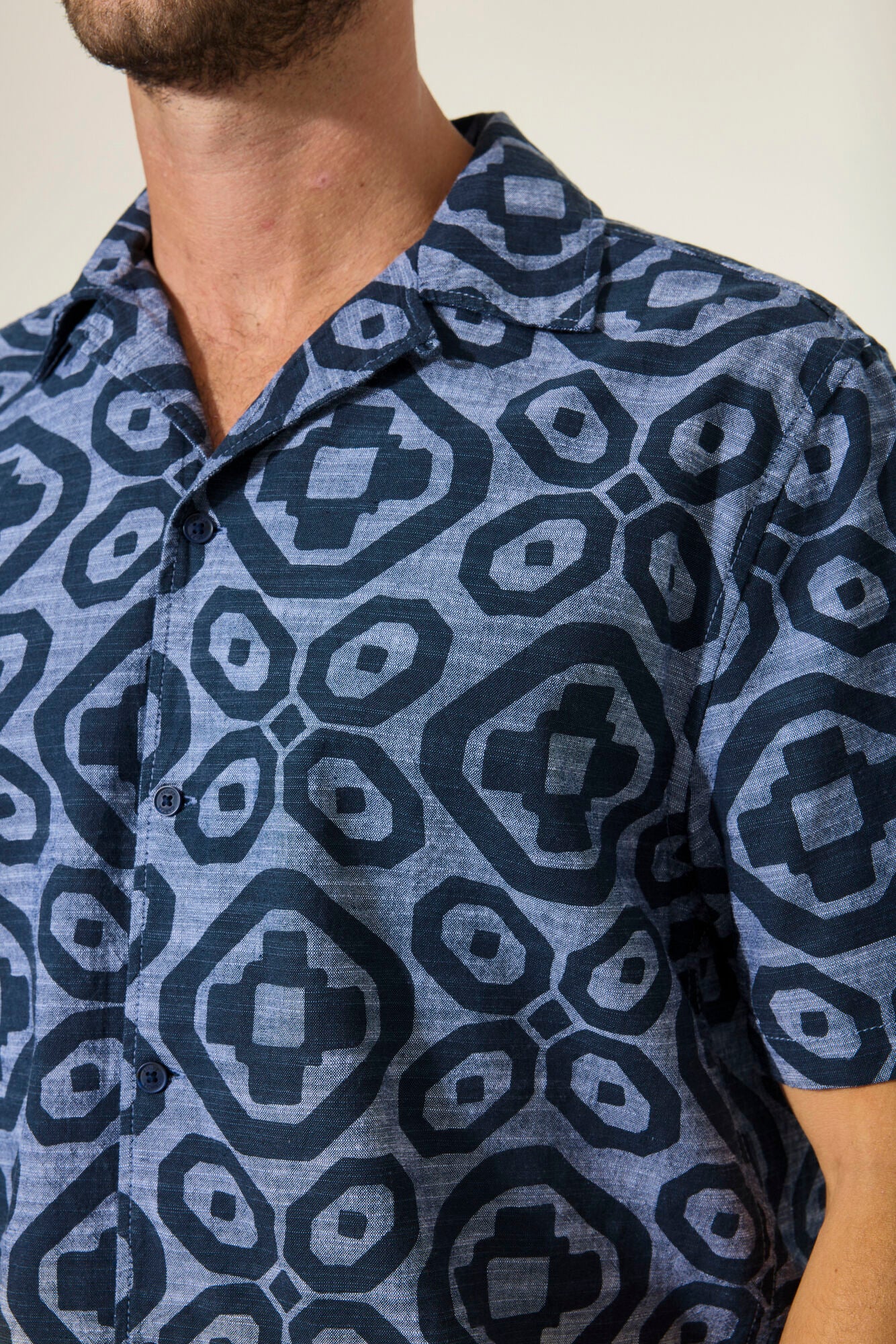 Garcia - Large Tile SS Shirt - Chambray