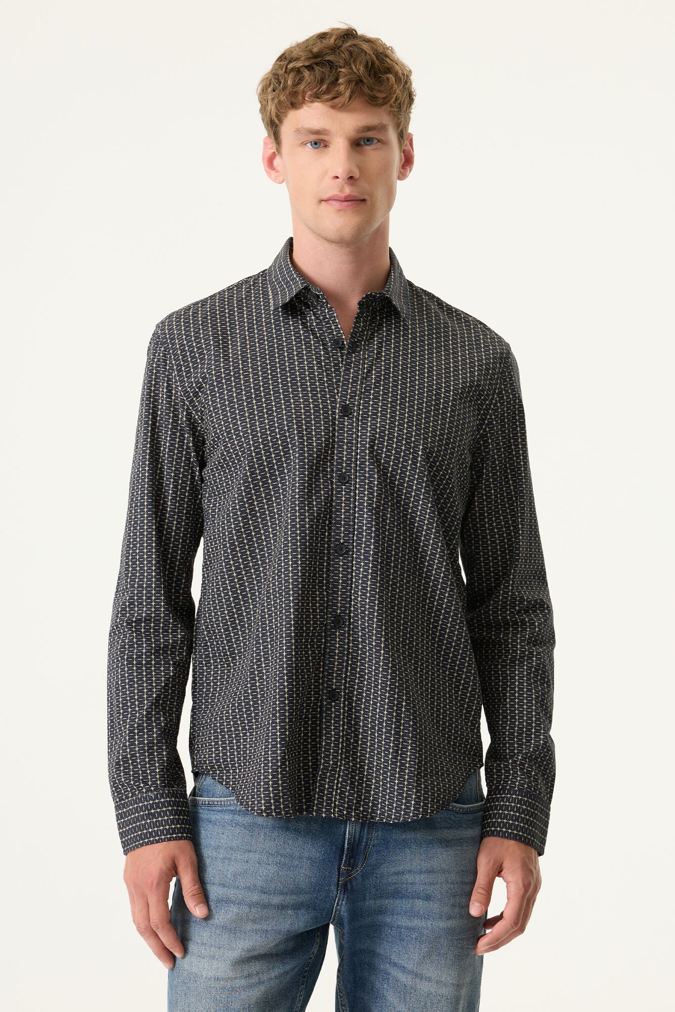 Garcia - Mini Cross LS Shirt - Blue Graphite