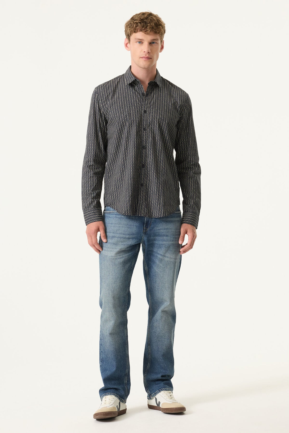 Garcia - Mini Cross LS Shirt - Blue Graphite