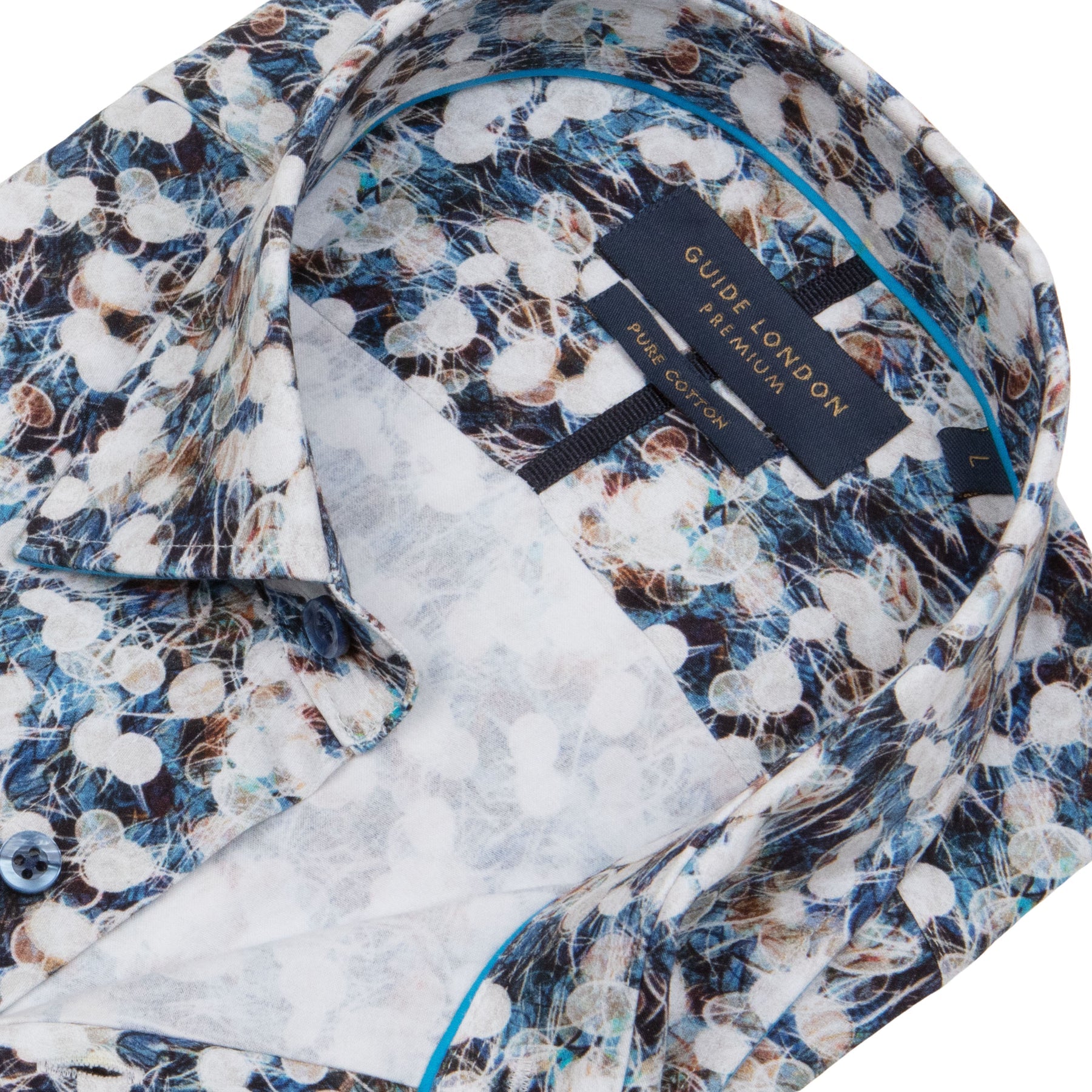 Guide London - Lunaria Print SS Shirt - Blue