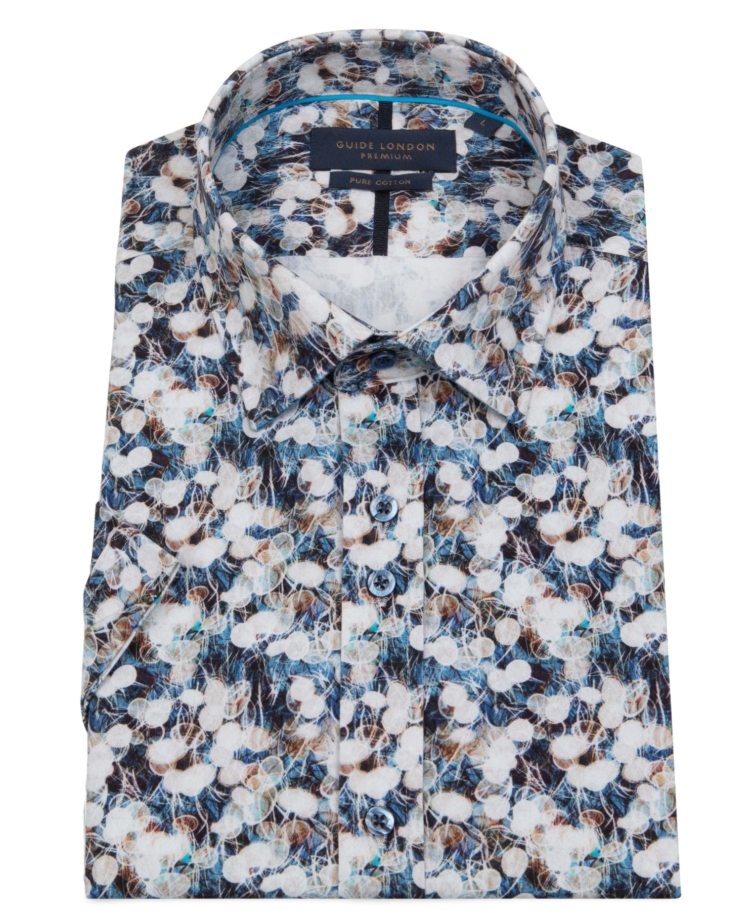 Guide London - Lunaria Print SS Shirt - Blue