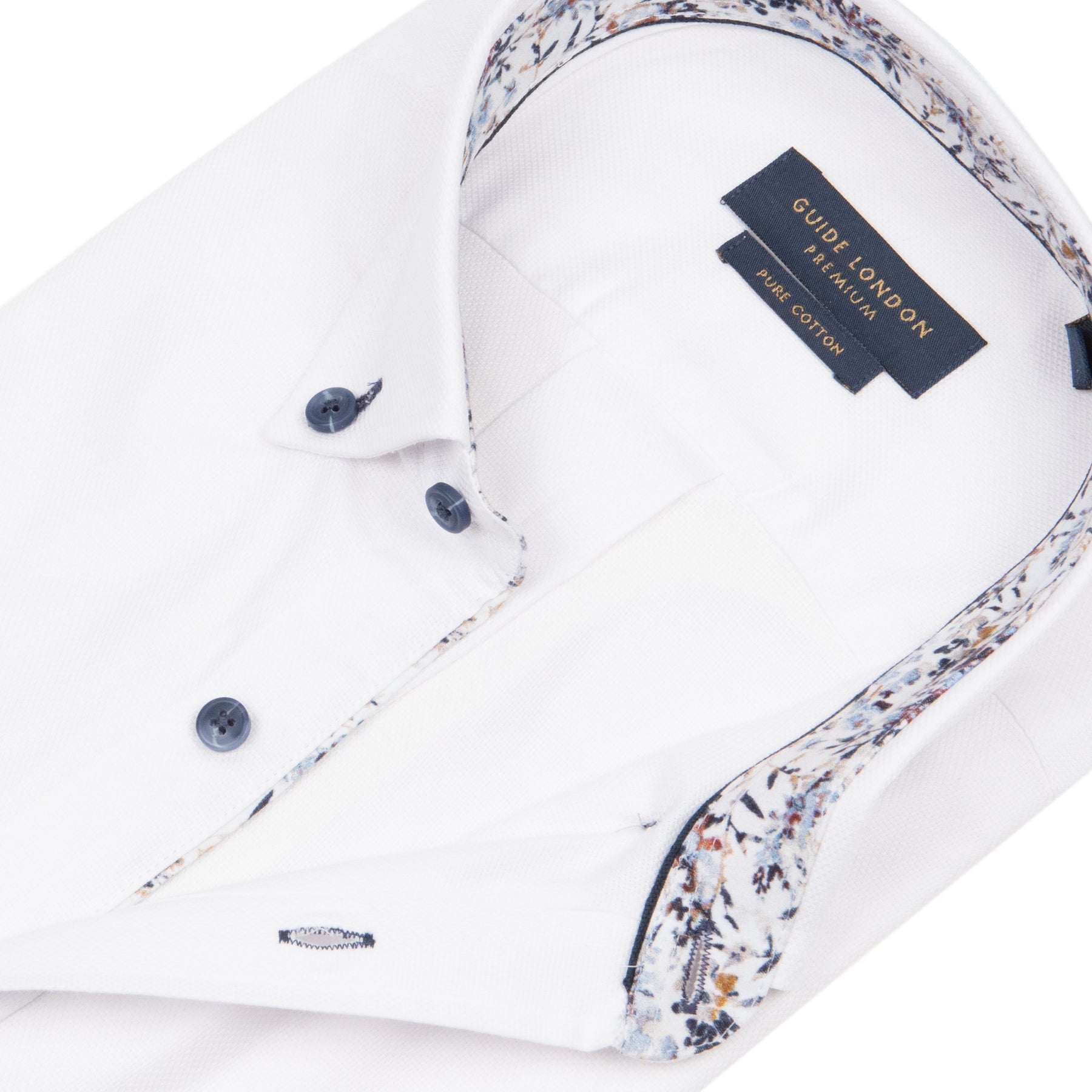 Guide London - Versatile Subtle Contrast SS Shirt - White