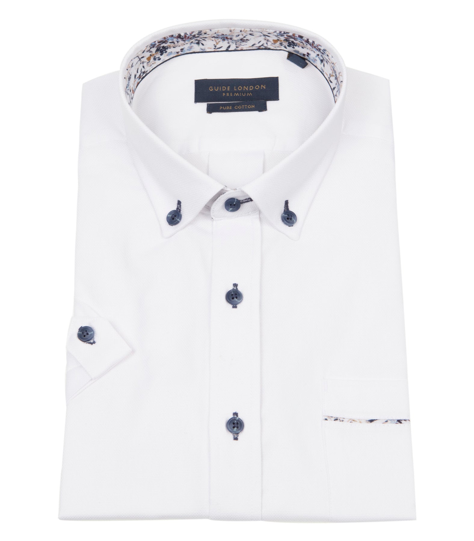 Guide London - Versatile Subtle Contrast SS Shirt - White