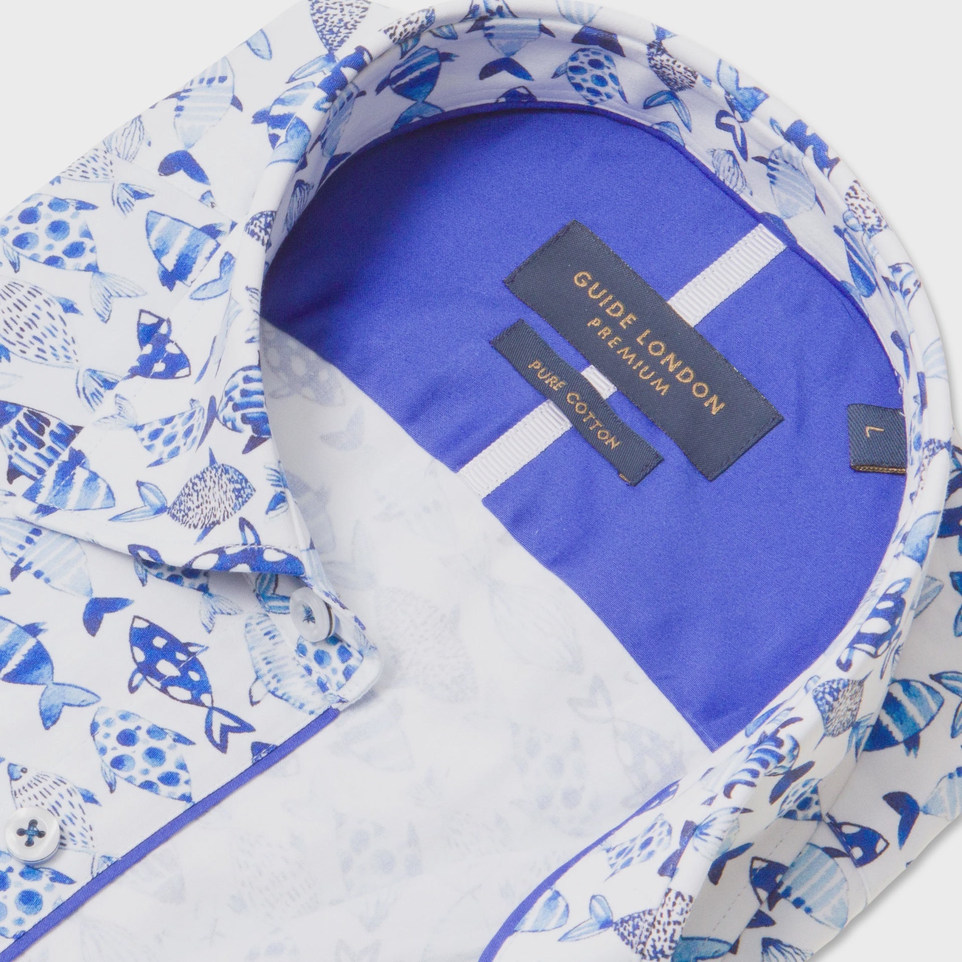 Guide London - Fishy SS Shirt - White/Blue