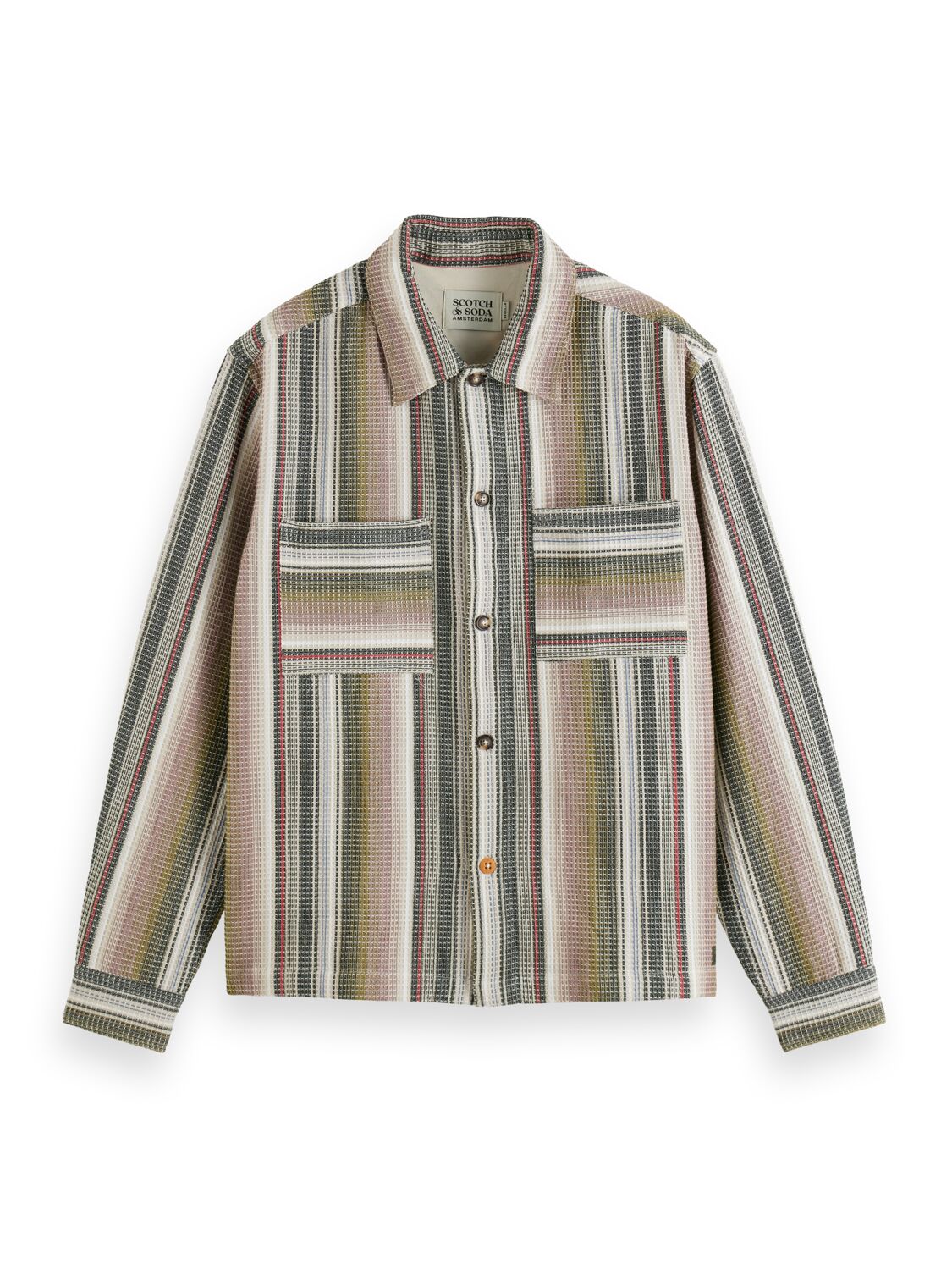 Scotch & Soda - Structured Stripe Shirt - Multi Military Stripe