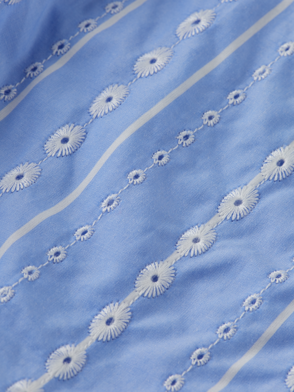 Scotch & Soda - Embroidered Stripe Seersucker Short - Sky Blue