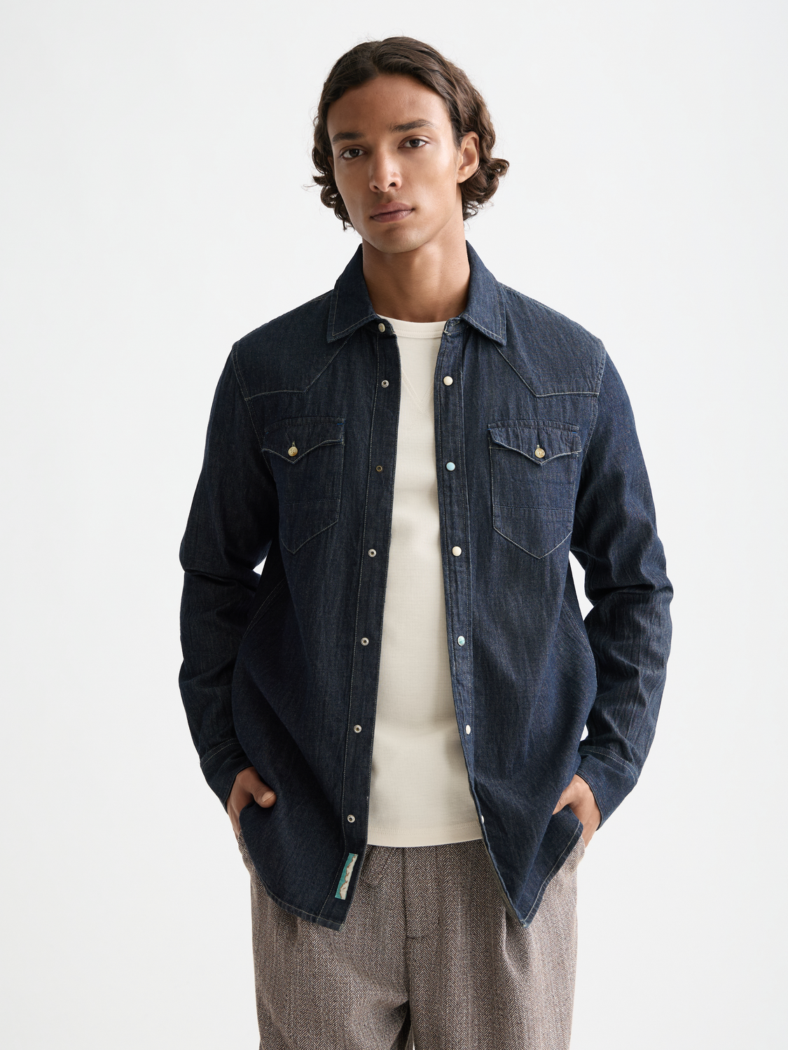 Scotch & Soda - Regular Fit Western Shirt - Paint It Blauw