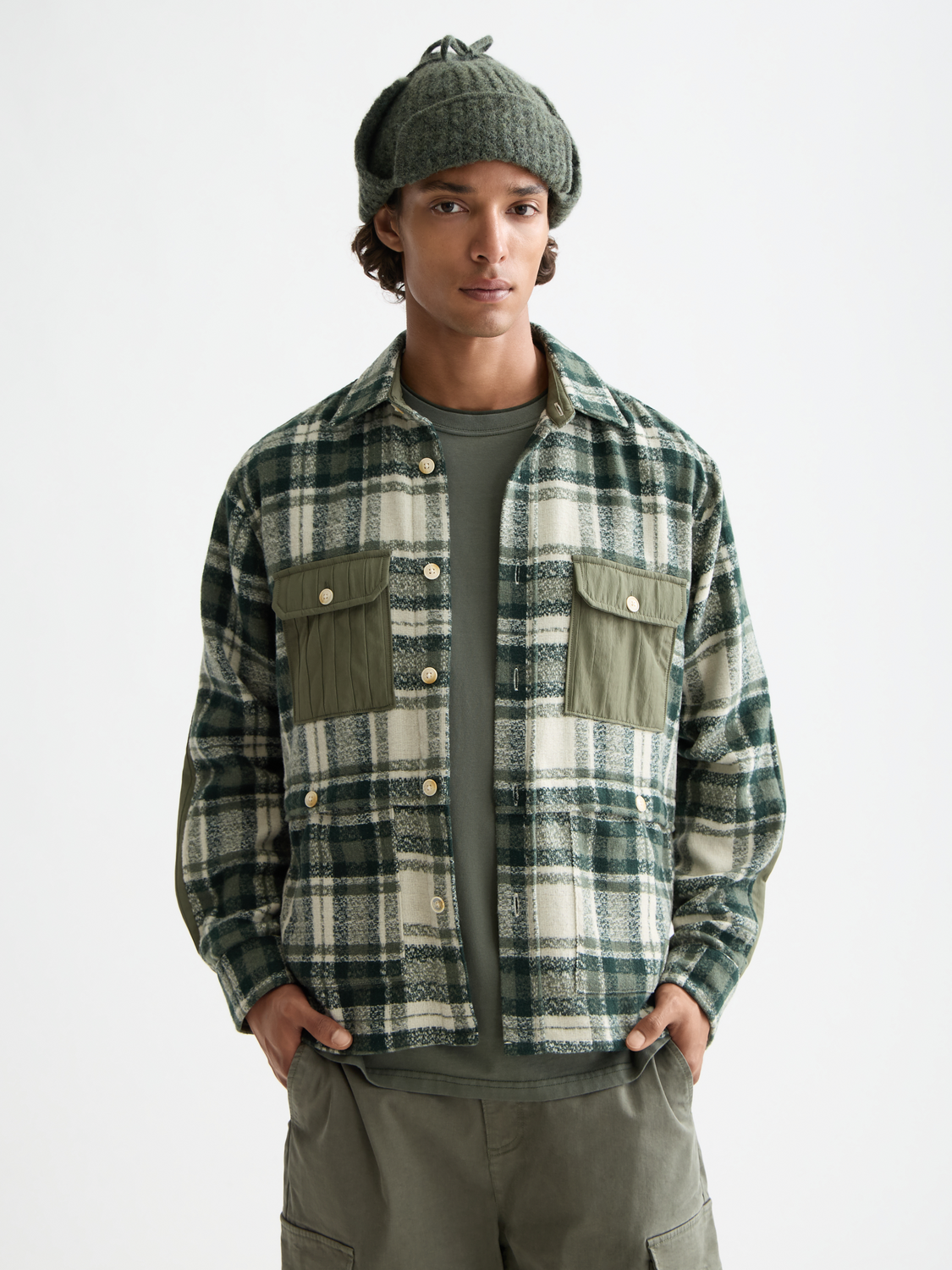 Scotch & Soda - Patchwork Relaxed Fit Shirt - Thyme Check