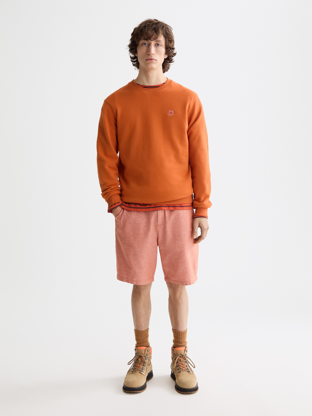 Scotch & Soda - Regular Fit Logo Sweatshirt - Rust
