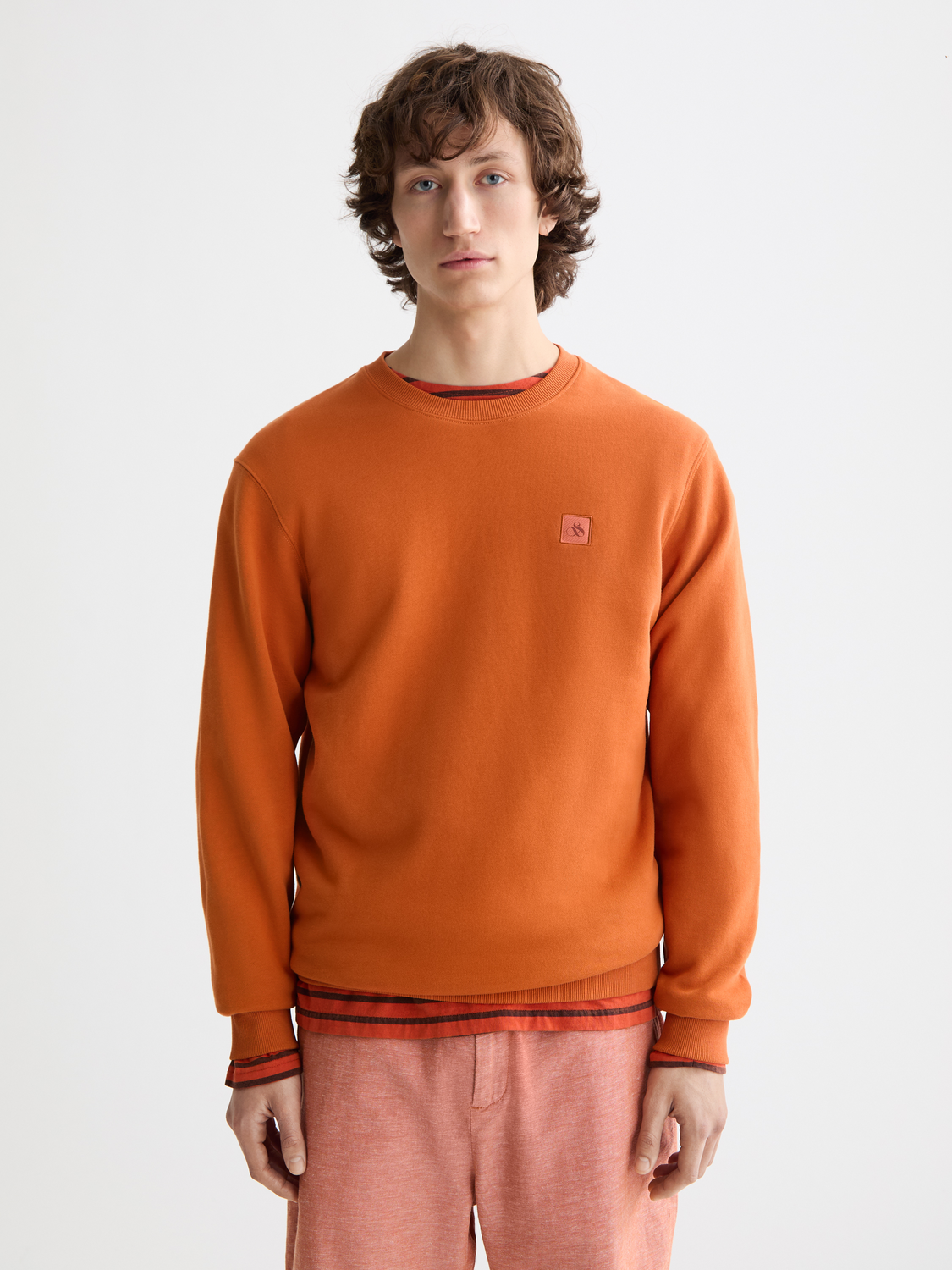 Scotch & Soda - Regular Fit Logo Sweatshirt - Rust