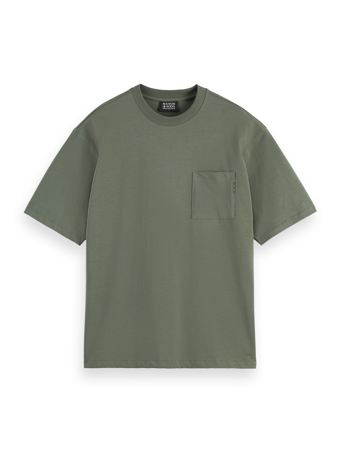 Scotch & Soda - Loose Fit 3 Crosses Pocket Tee - Thyme