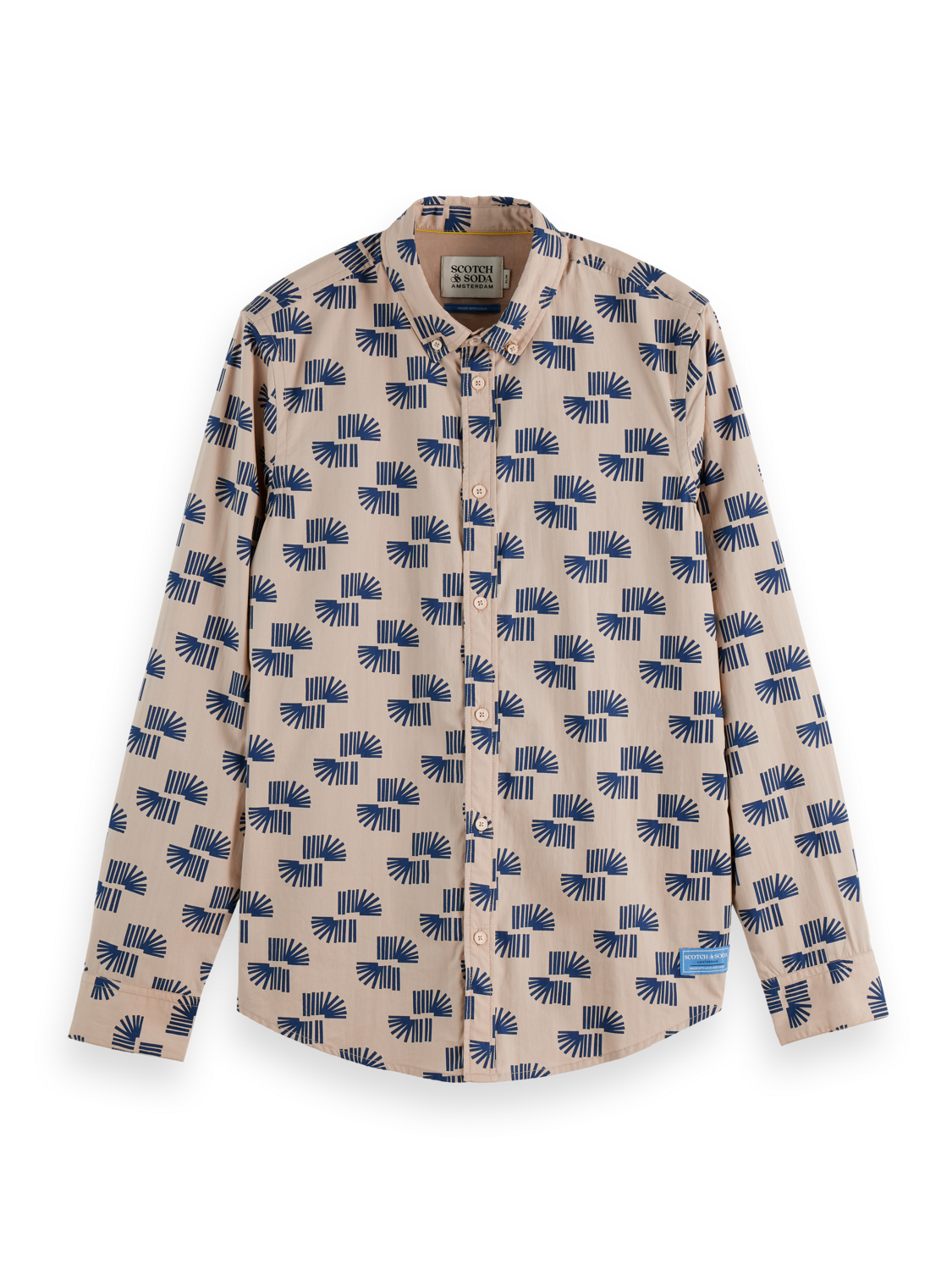 Scotch & Soda - Slim Fit Printed Shirt - Art Dept Rays Ditsy Plaza Taupe
