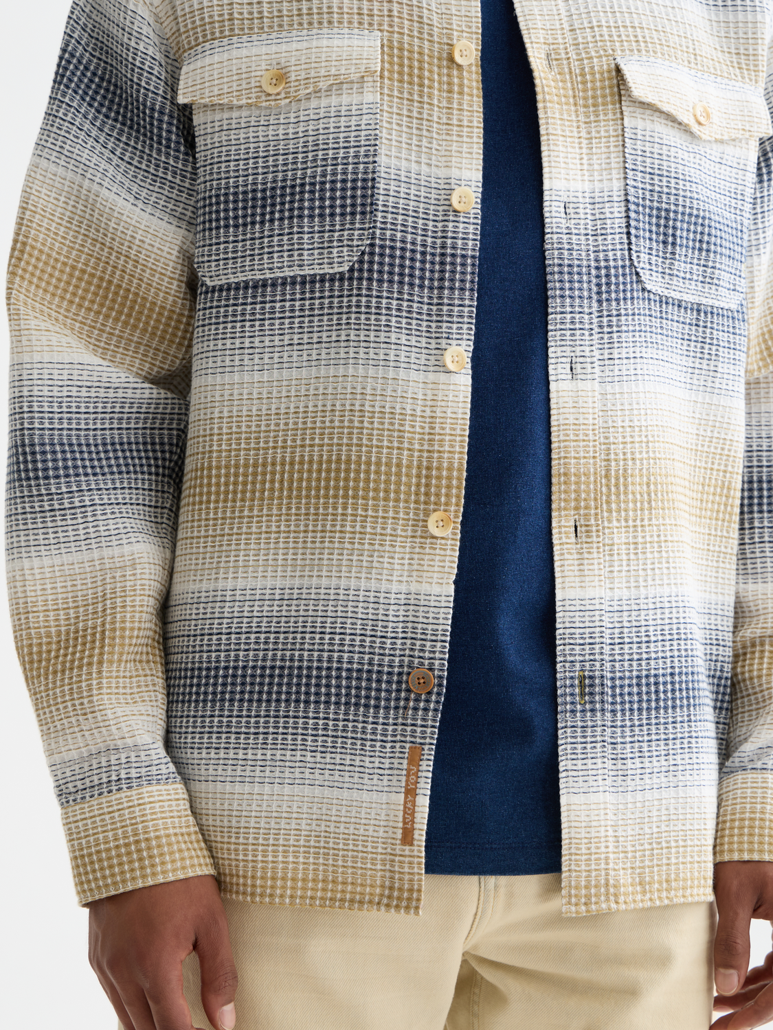 Scotch & Soda - Waffle Structure Stripe Shirt - Oceana Infinity Stripe