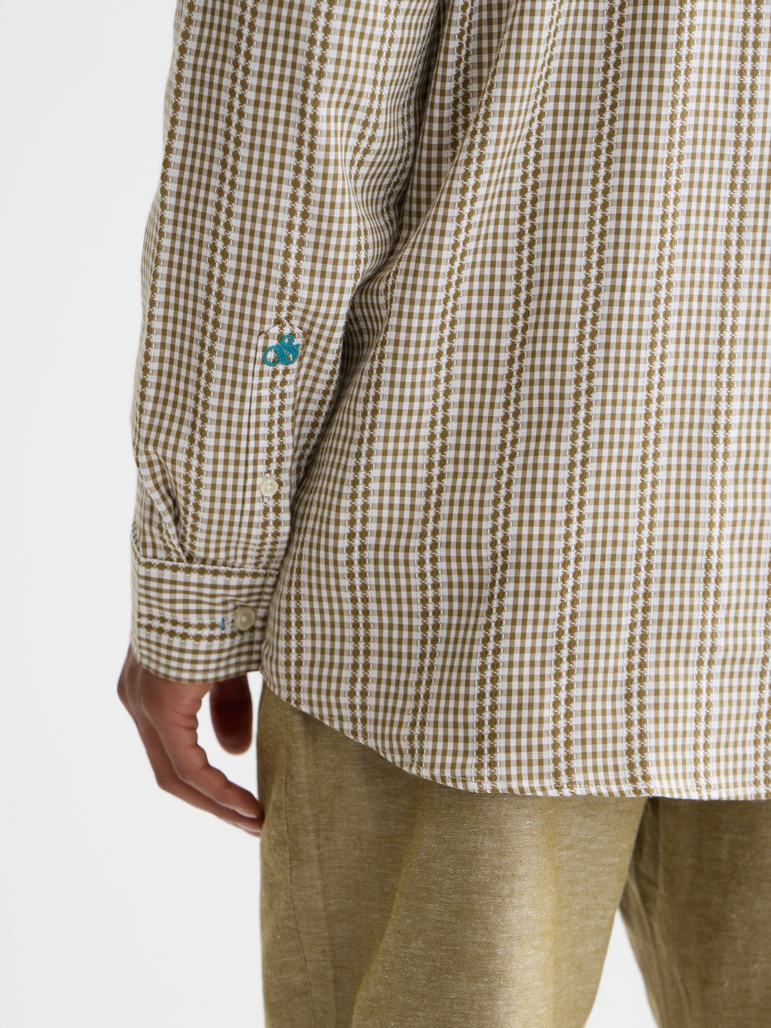 Scotch & Soda - Microcheck Poplin Shirt - Green Moss Micro Check