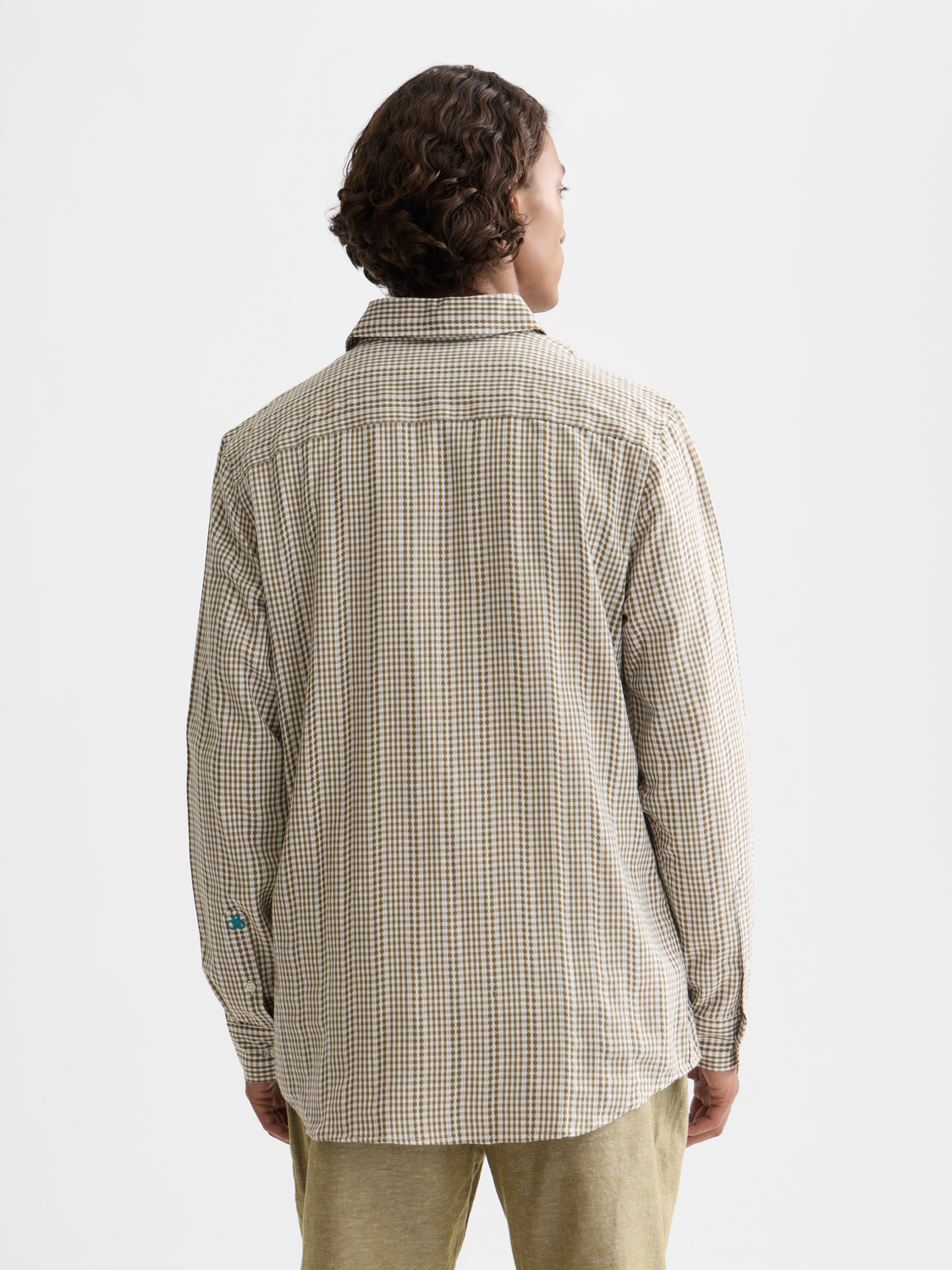 Scotch & Soda - Microcheck Poplin Shirt - Green Moss Micro Check