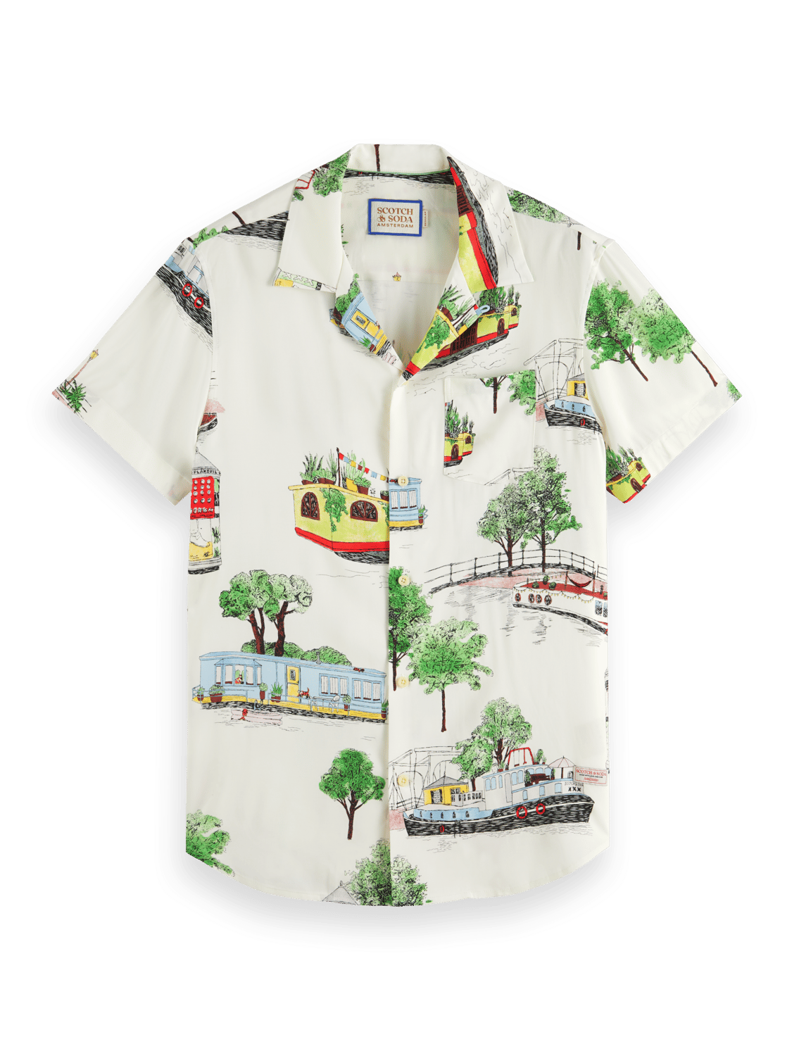 Scotch & Soda - Canal Boats Printed SS Shirt - Canal Boats AOP