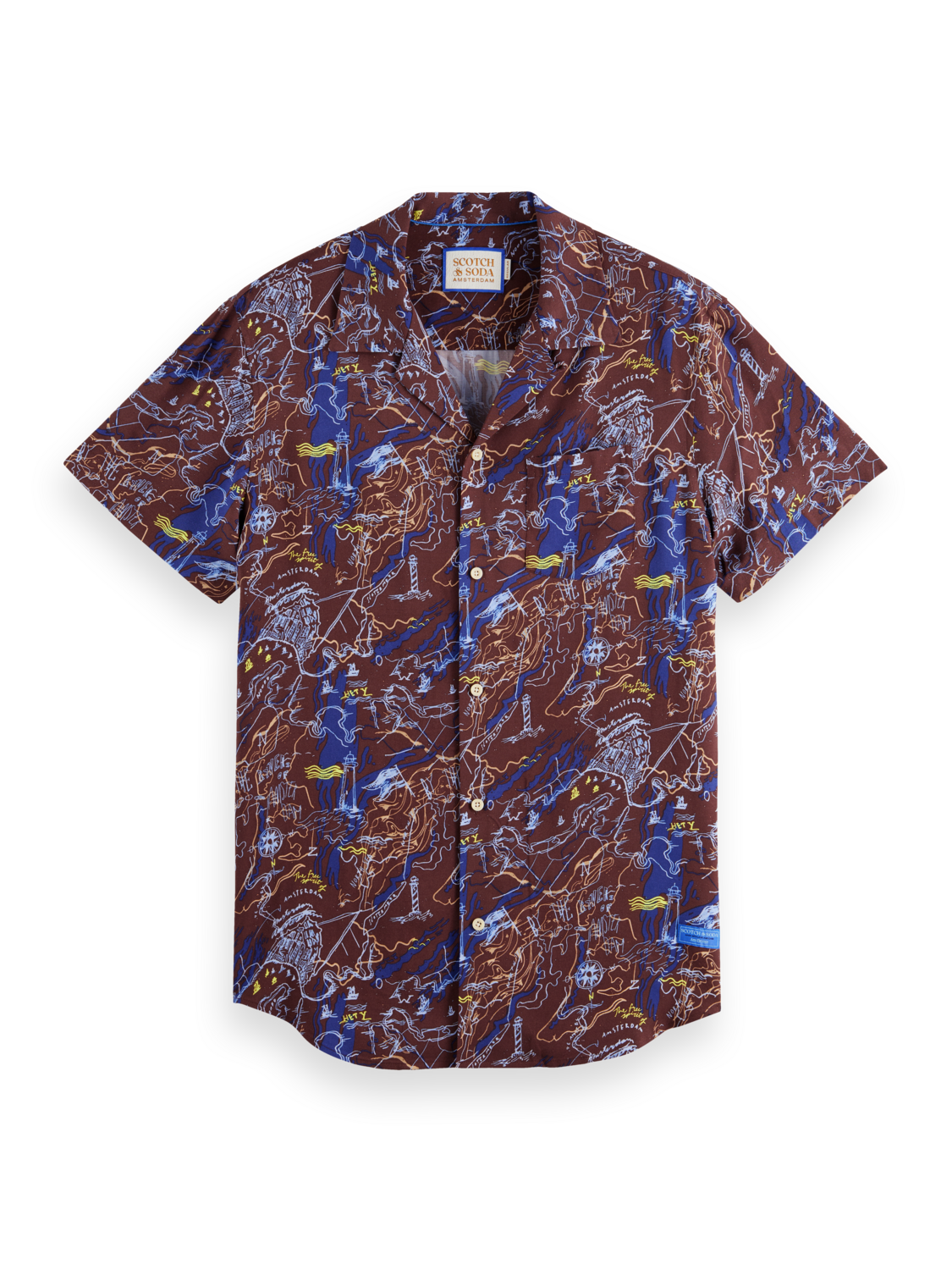 Scotch & Soda - Allover Printed SS Shirt - Map Print