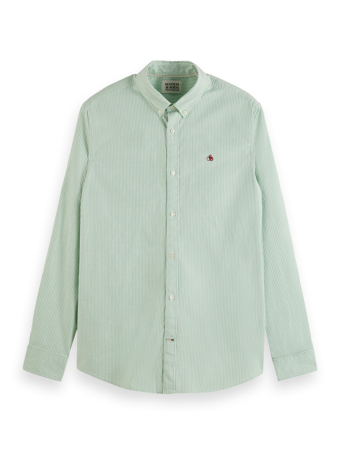 Scotch & Soda - Essential Oxford Stripe Shirt - Seafoam/White Stripe