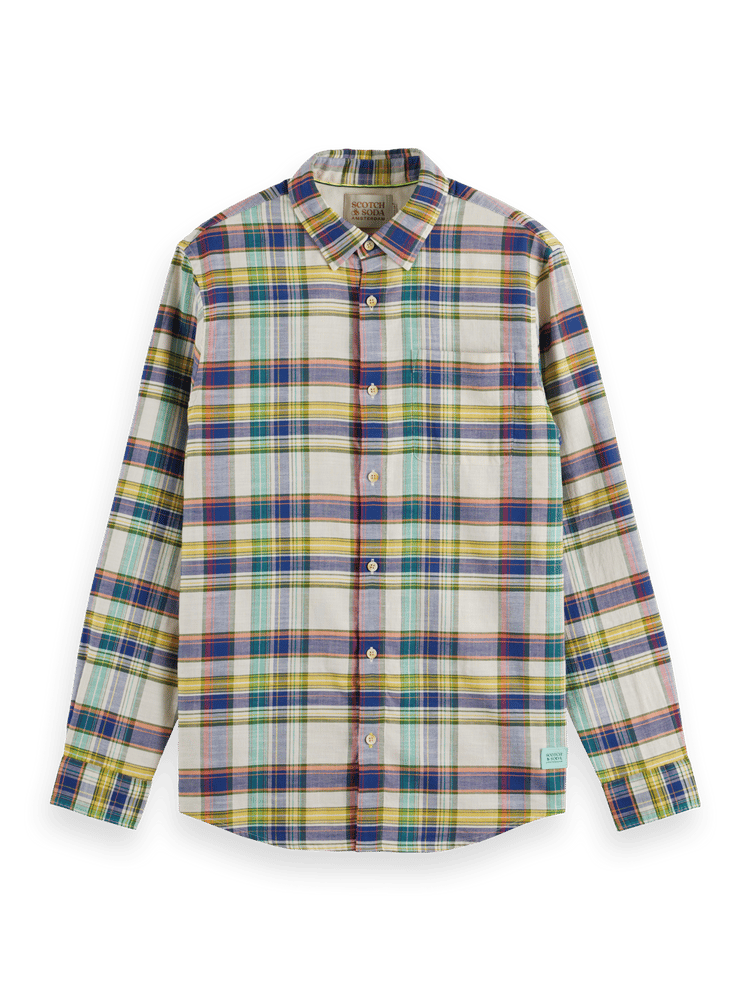 Scotch & Soda - Basket Weave Check Shirt - Green/Multi Check