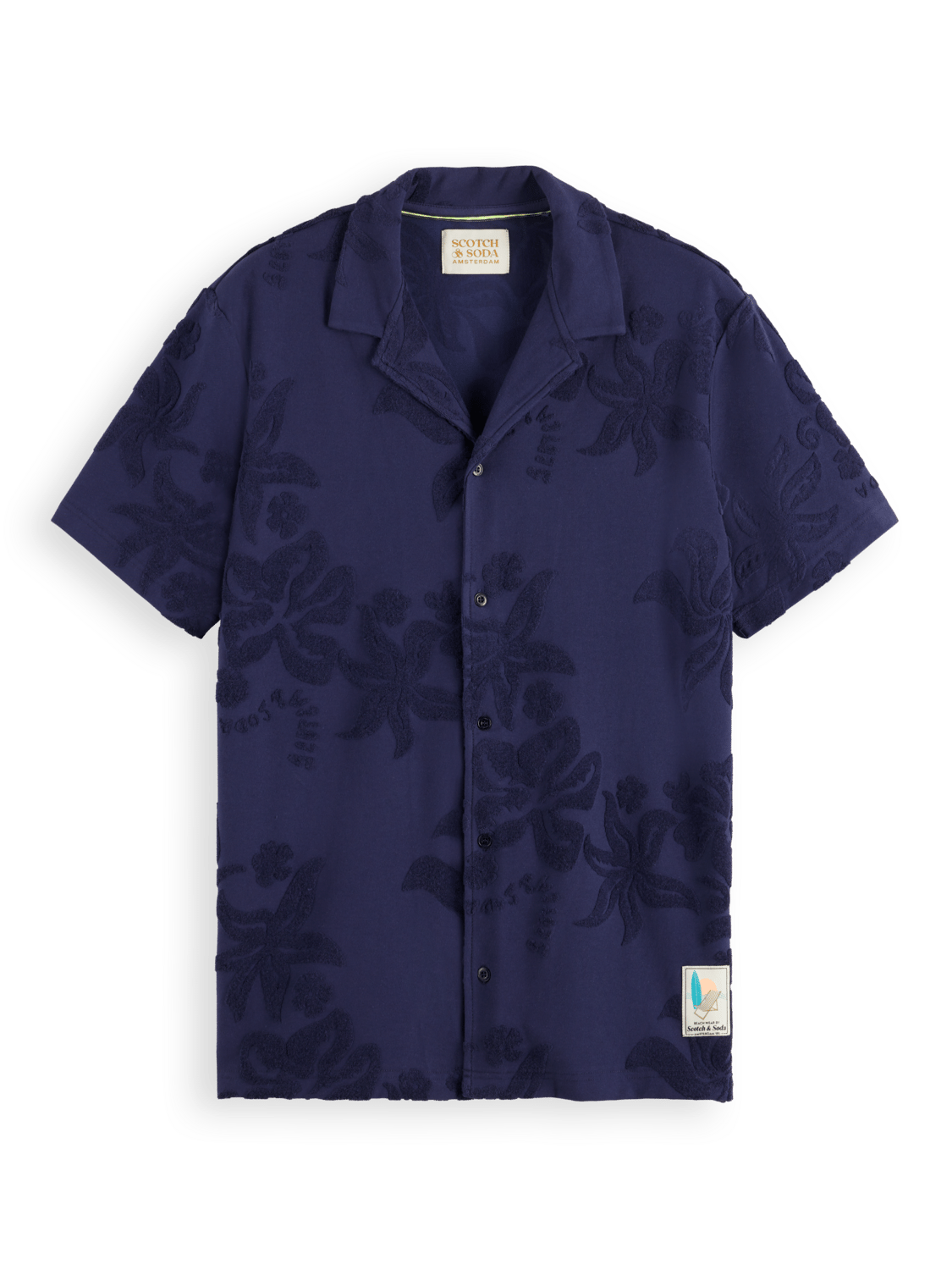 Scotch & Soda - Terry Jacquard SS Shirt - Navy Blue