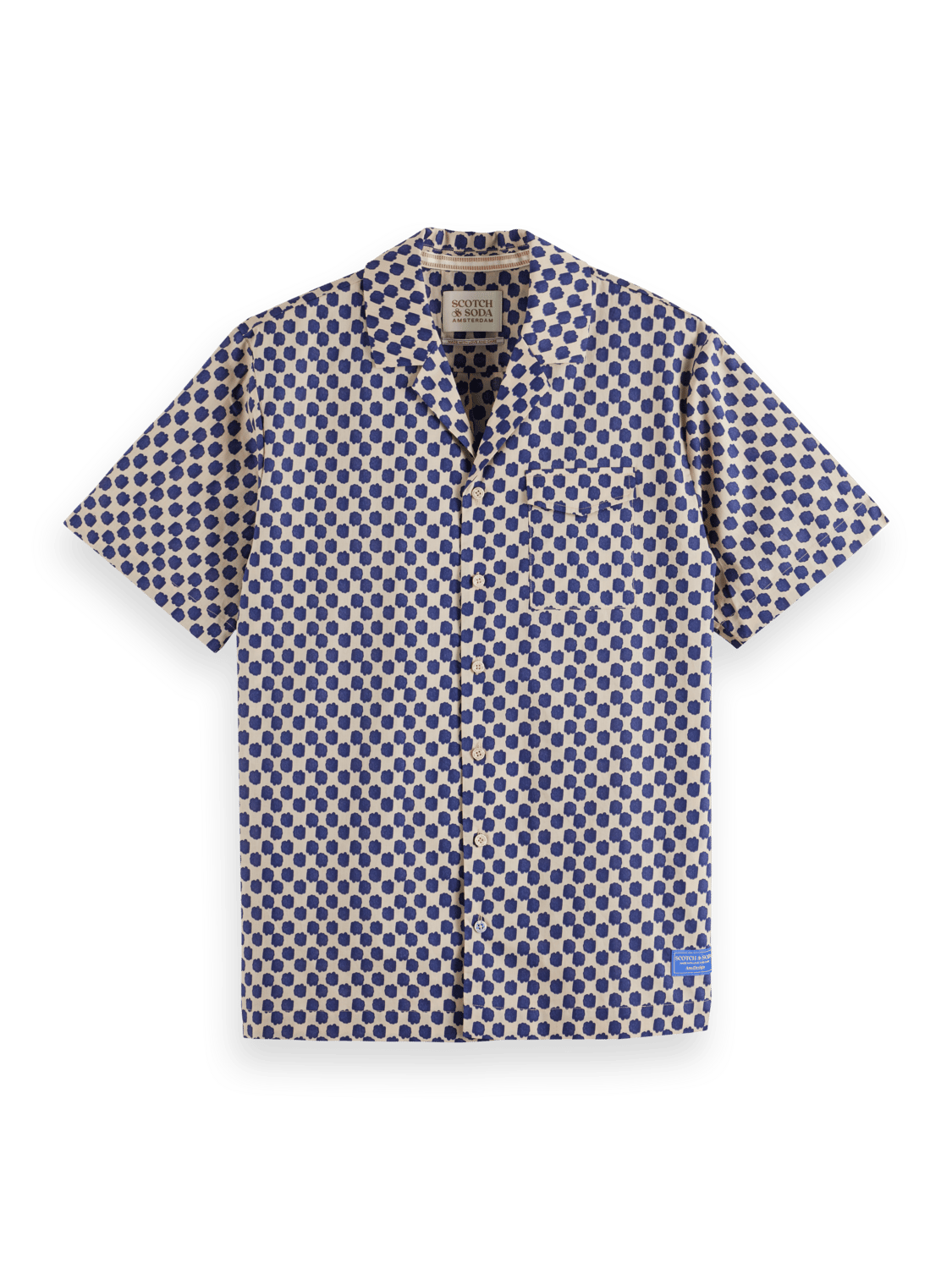 Scotch & Soda - Polka Dot Printed SS Shirt - Polka Navy Blue