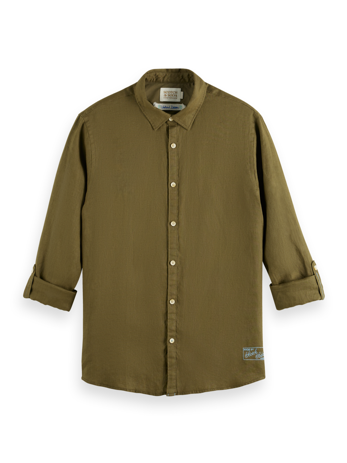 Scotch & Soda - Linen Button Down Shirt - Algae