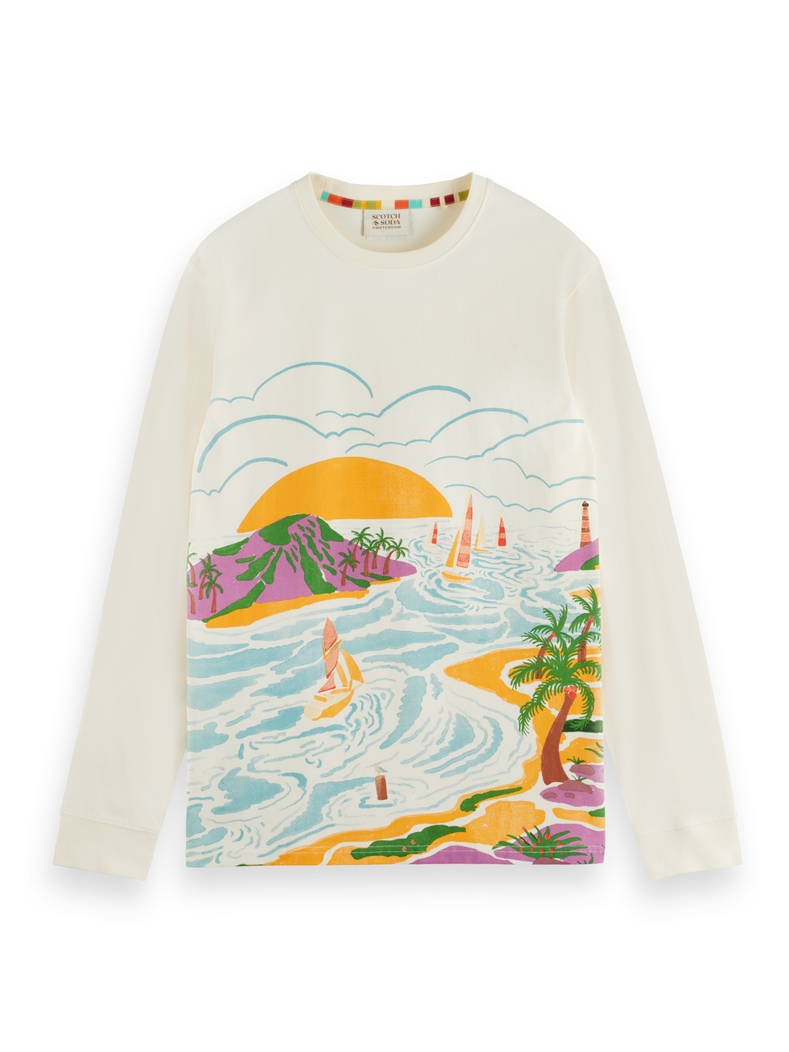 Scotch & Soda - Landscape Artwork LS Tee - Shell