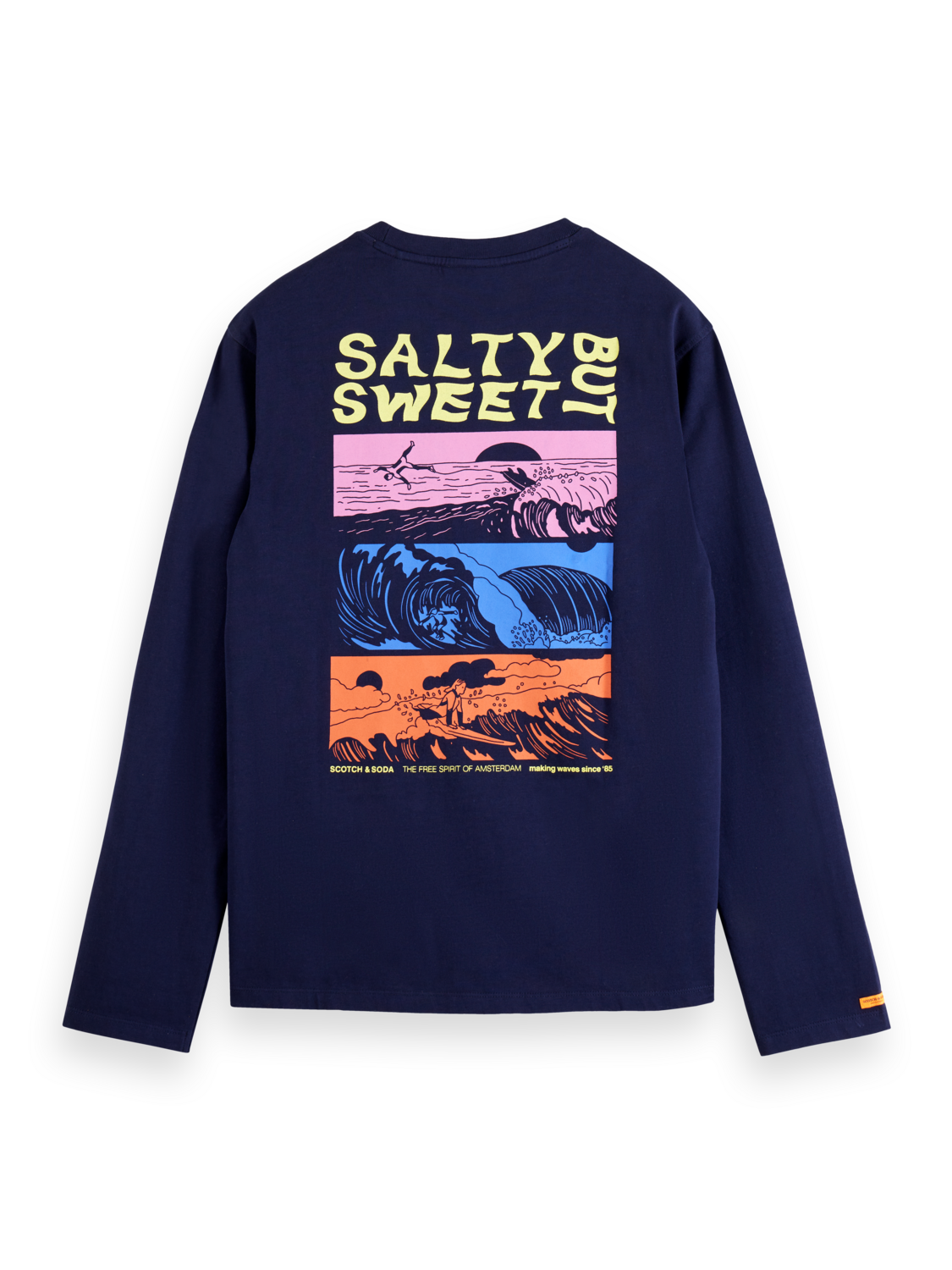 Scotch & Soda - Front Back Artwork LS Tee - Navy Blue
