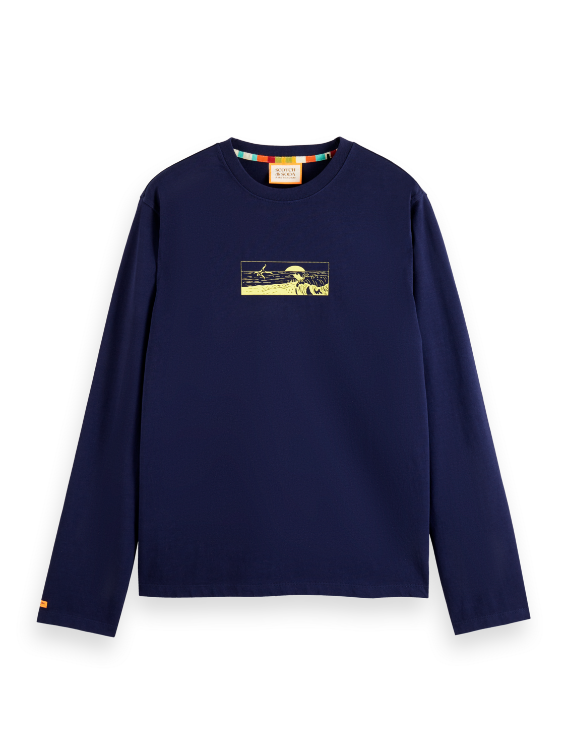 Scotch & Soda - Front Back Artwork LS Tee - Navy Blue