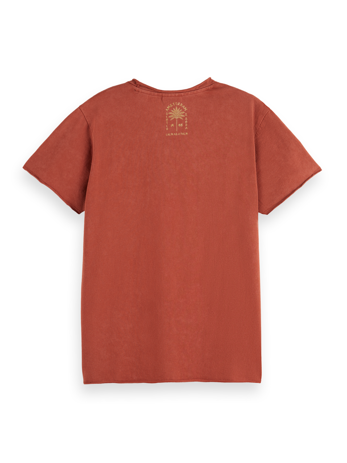 Maison Scotch - Washed Embroidered Tee - Terracotta
