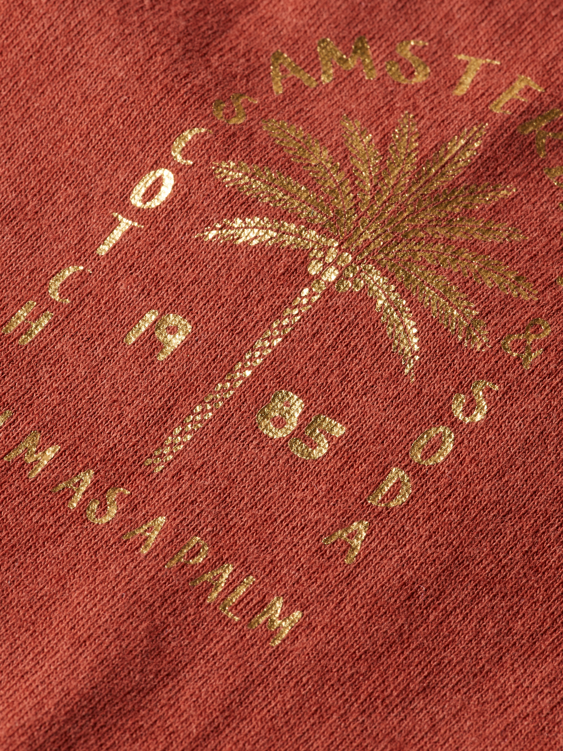 Maison Scotch - Washed Embroidered Tee - Terracotta