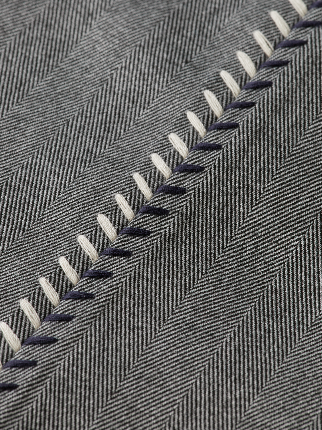 Maison Scotch - Violet Herringbone High Rise Pant - Mid Grey Melange Pinstripe