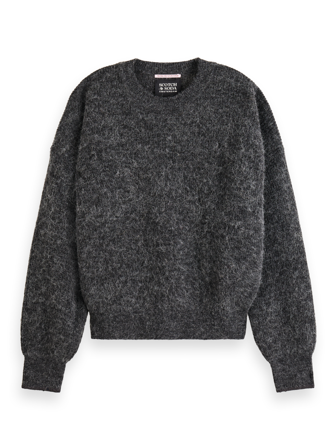 Maison Scotch - Essential Fuzzy Crewneck Pullover - Charcoal Melange