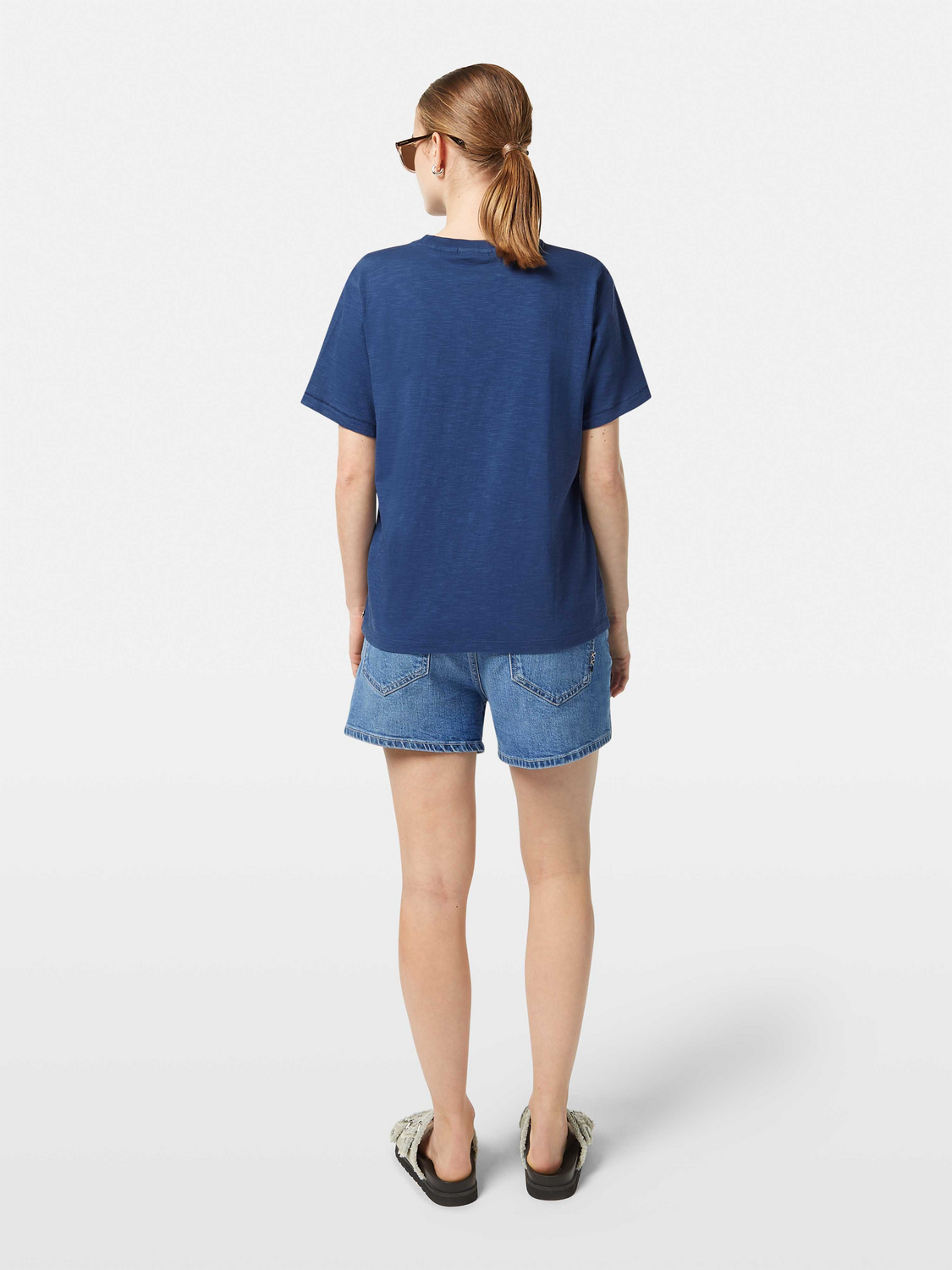Maison Scotch - Embroidered Artwork Tee - Atlantic Blue