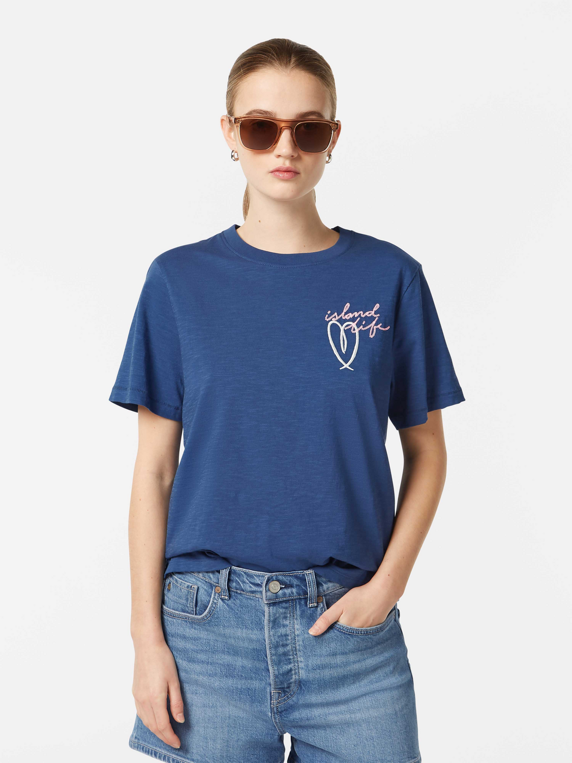 Maison Scotch - Embroidered Artwork Tee - Atlantic Blue