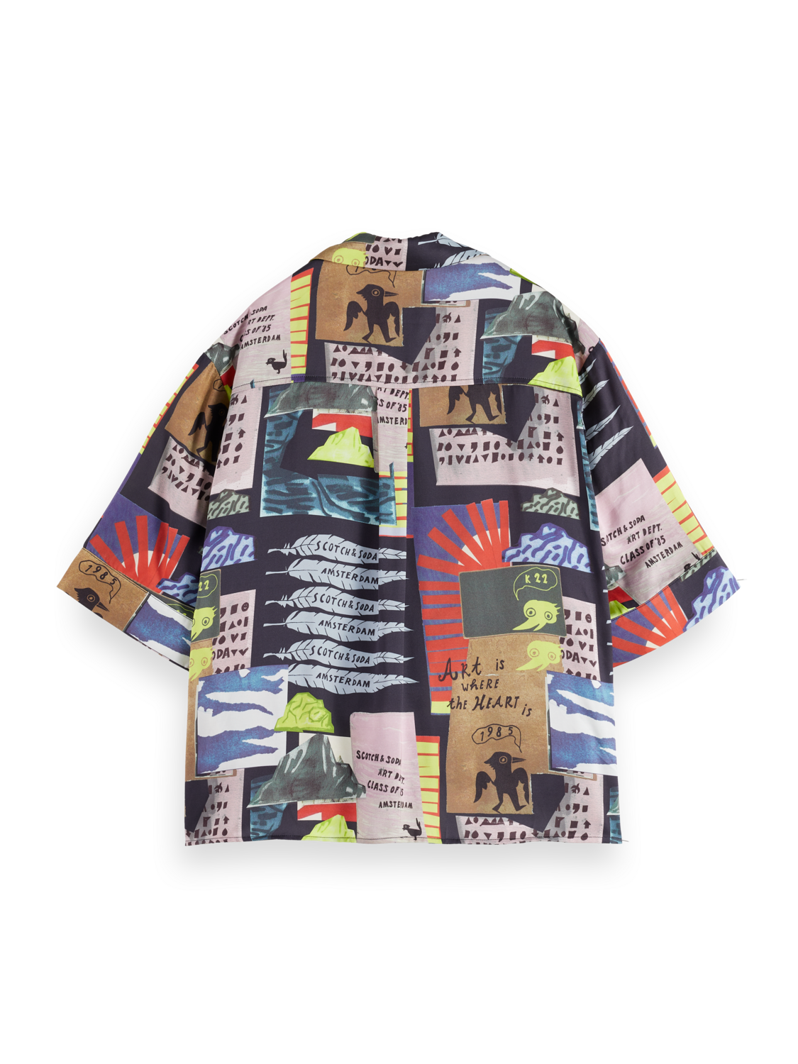 Maison Scotch - Printed SS Fluid Shirt - Art Dept Collage Multicolour
