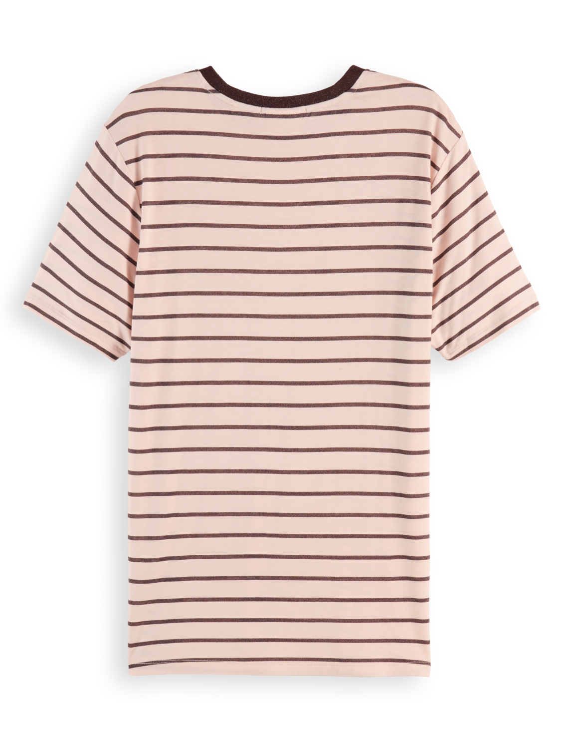 Maison Scotch - Striped Regular Fit Tee - Chocolate Plum/Barely There