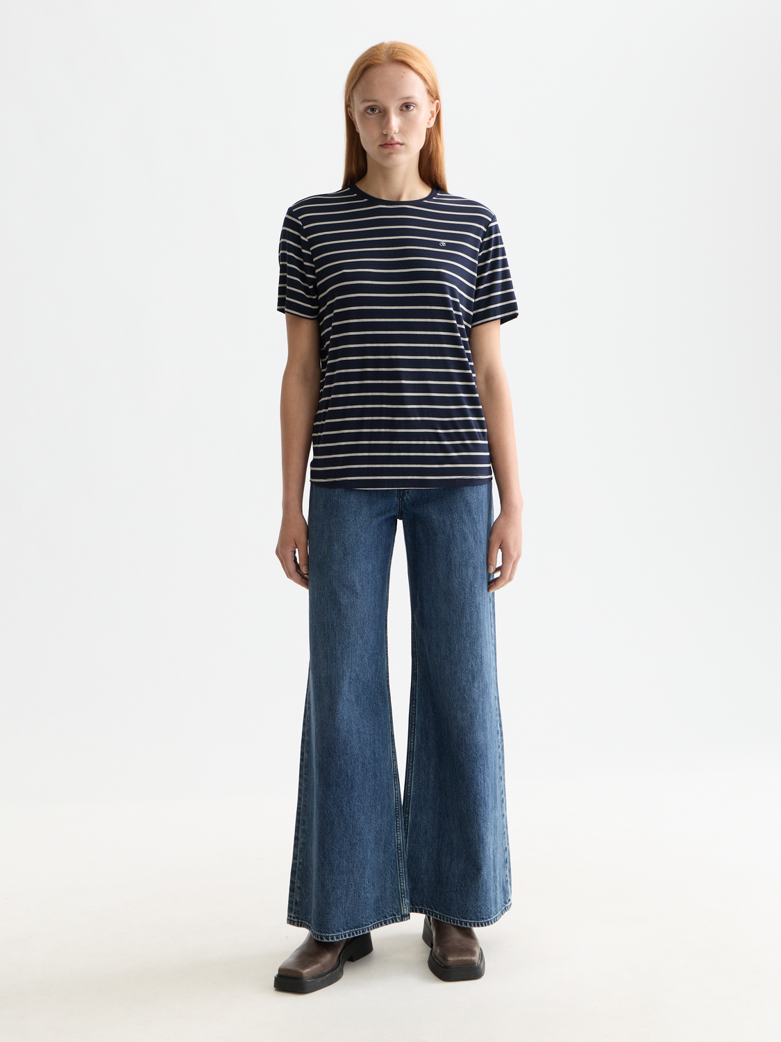 Maison Scotch - Striped Regular Fit Tee - Sky Captain/Languid Lavender